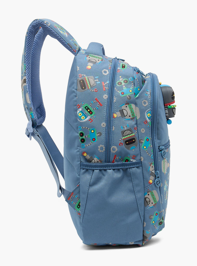 Skylar Robot Print Backpack for Boys 5-8 Years with Laptop Compartment - 16 inches-school-bagsandbackpacks-backpacks-image-6