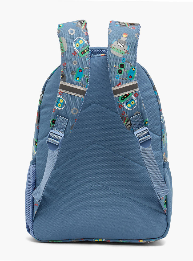 Skylar Robot Print Backpack for Boys 5-8 Years with Laptop Compartment - 16 inches-school-bagsandbackpacks-backpacks-image-7