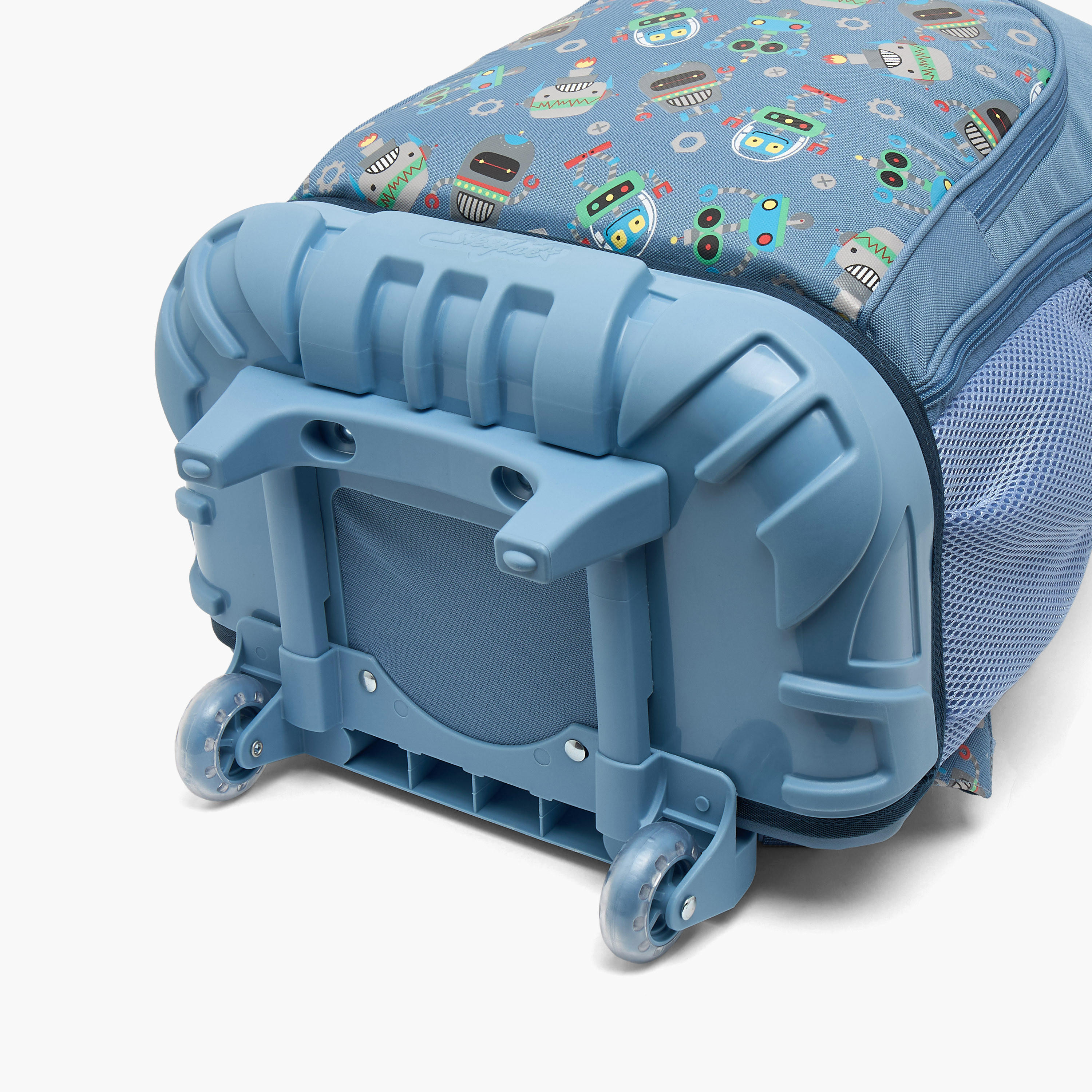 Skylar Robot Print Trolley Bag for Boys 8-13 Years Retractable Handle - 17 inches-school-bagsandbackpacks-trolleybags-image-12