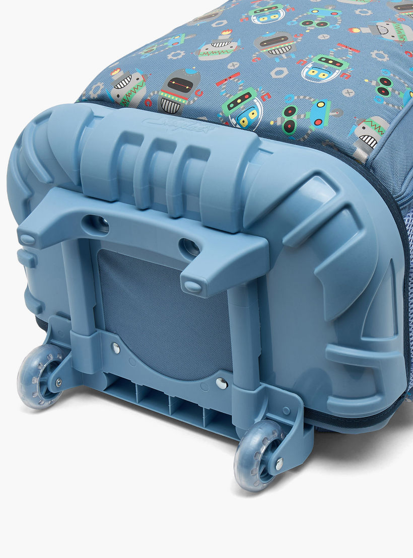 Skylar Robot Print Trolley Bag for Boys 8-13 Years Retractable Handle - 17 inches-school-bagsandbackpacks-trolleybags-image-12