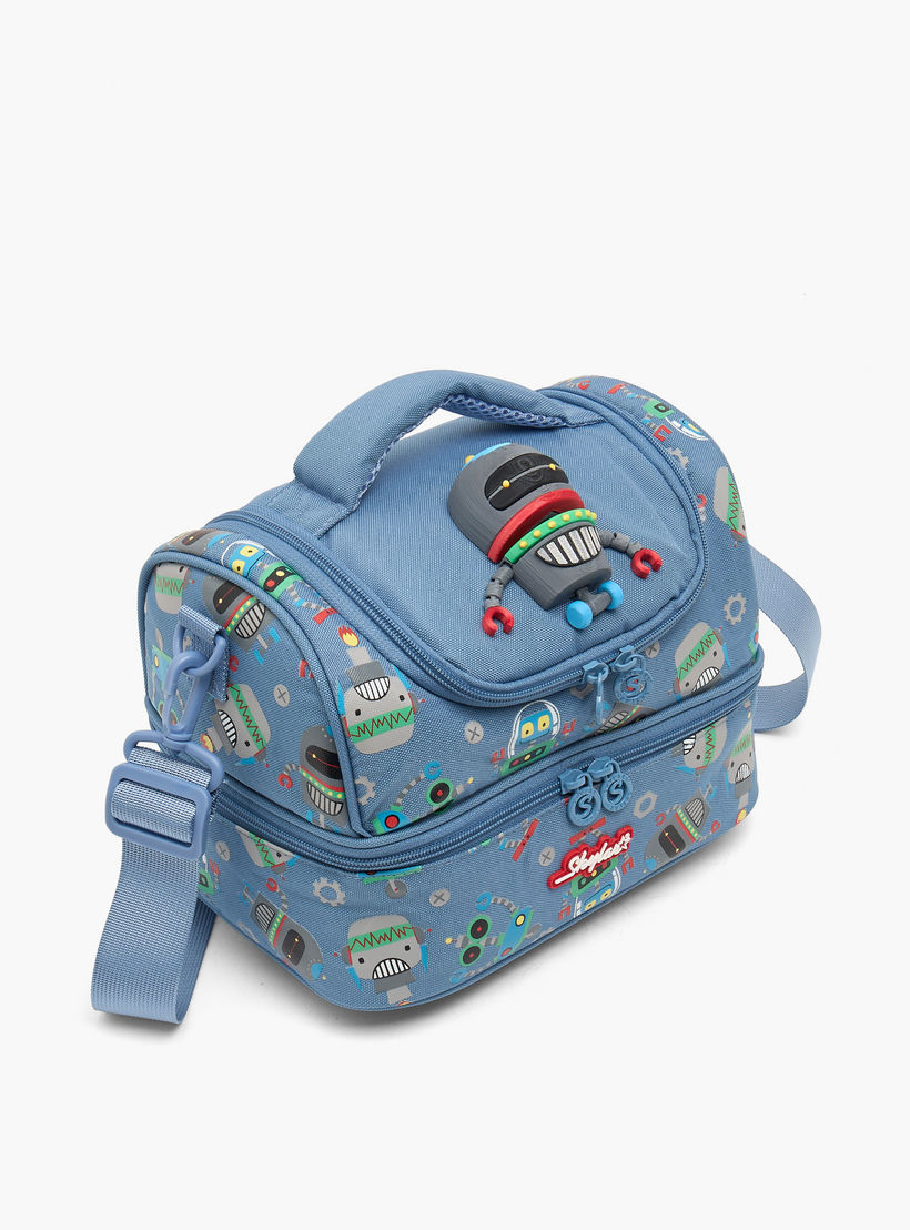 Skylar Robot Print Lunch Bag for Boys 5-8 Years with Insulation Design-school-lunchessentials-lunchbags-image-2