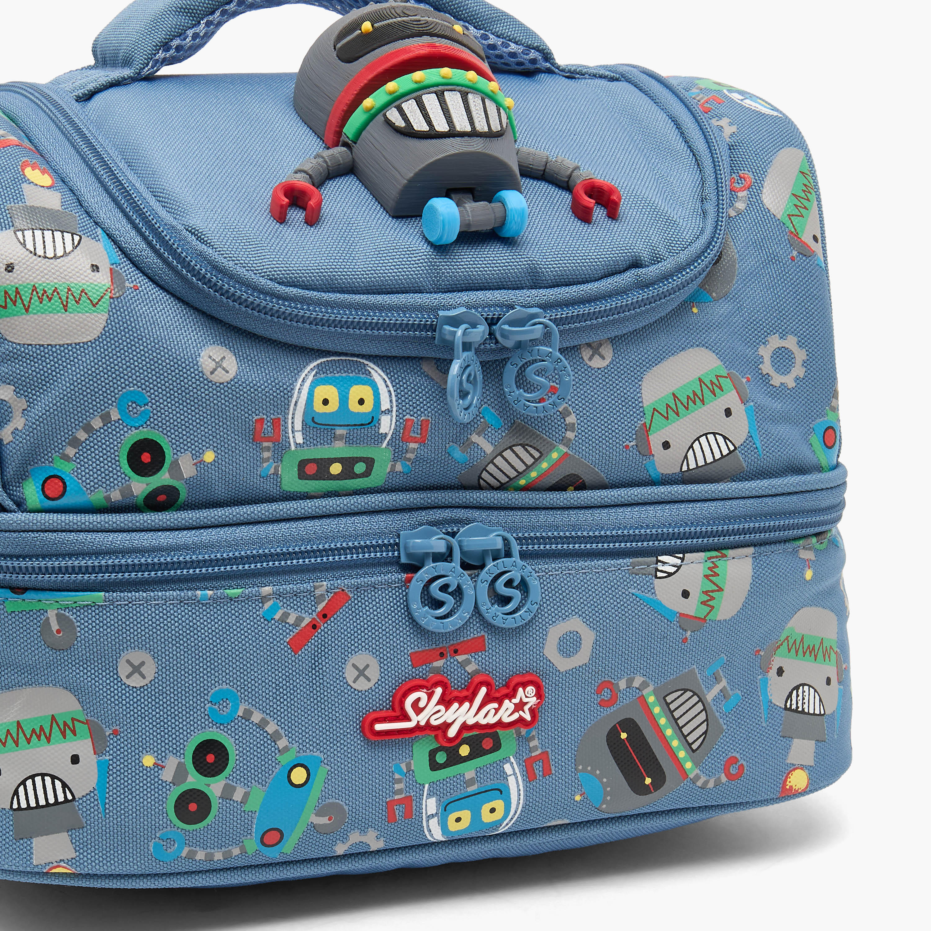 Skylar Robot Print Lunch Bag for Boys 5-8 Years with Insulation Design-school-lunchessentials-lunchbags-image-3