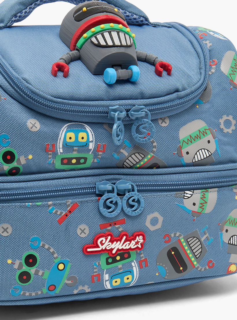 Skylar Robot Print Lunch Bag for Boys 5-8 Years with Insulation Design-school-lunchessentials-lunchbags-image-3