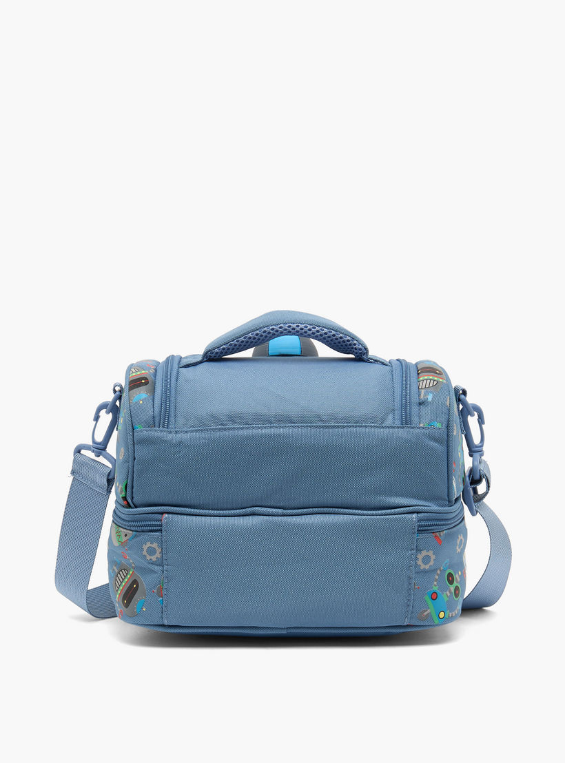 Skylar Robot Print Lunch Bag for Boys 5-8 Years with Insulation Design-school-lunchessentials-lunchbags-image-8