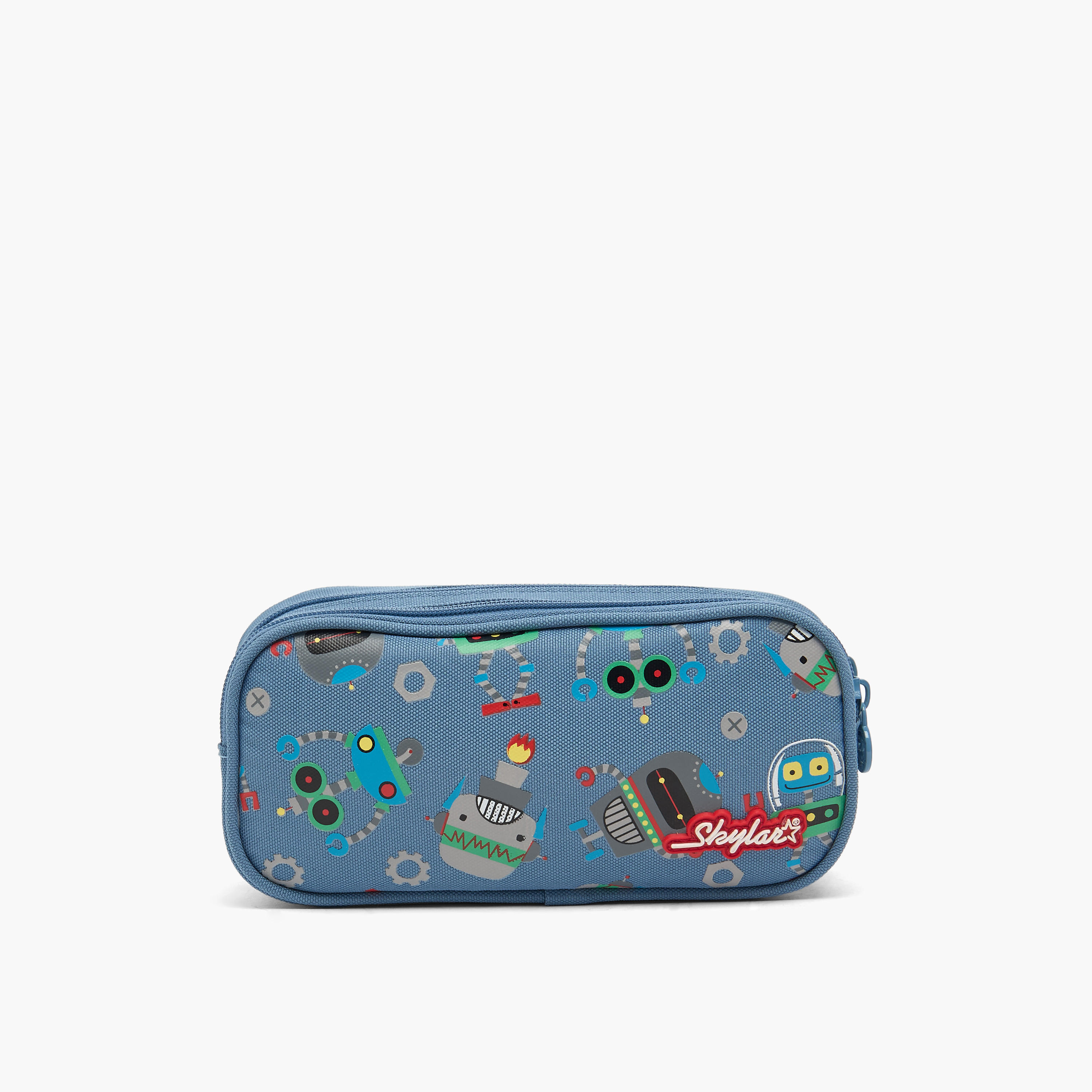 مقلمة بقسمين وطبعات روبوت من سكايلر-school-stationery-pencilcases-image-1