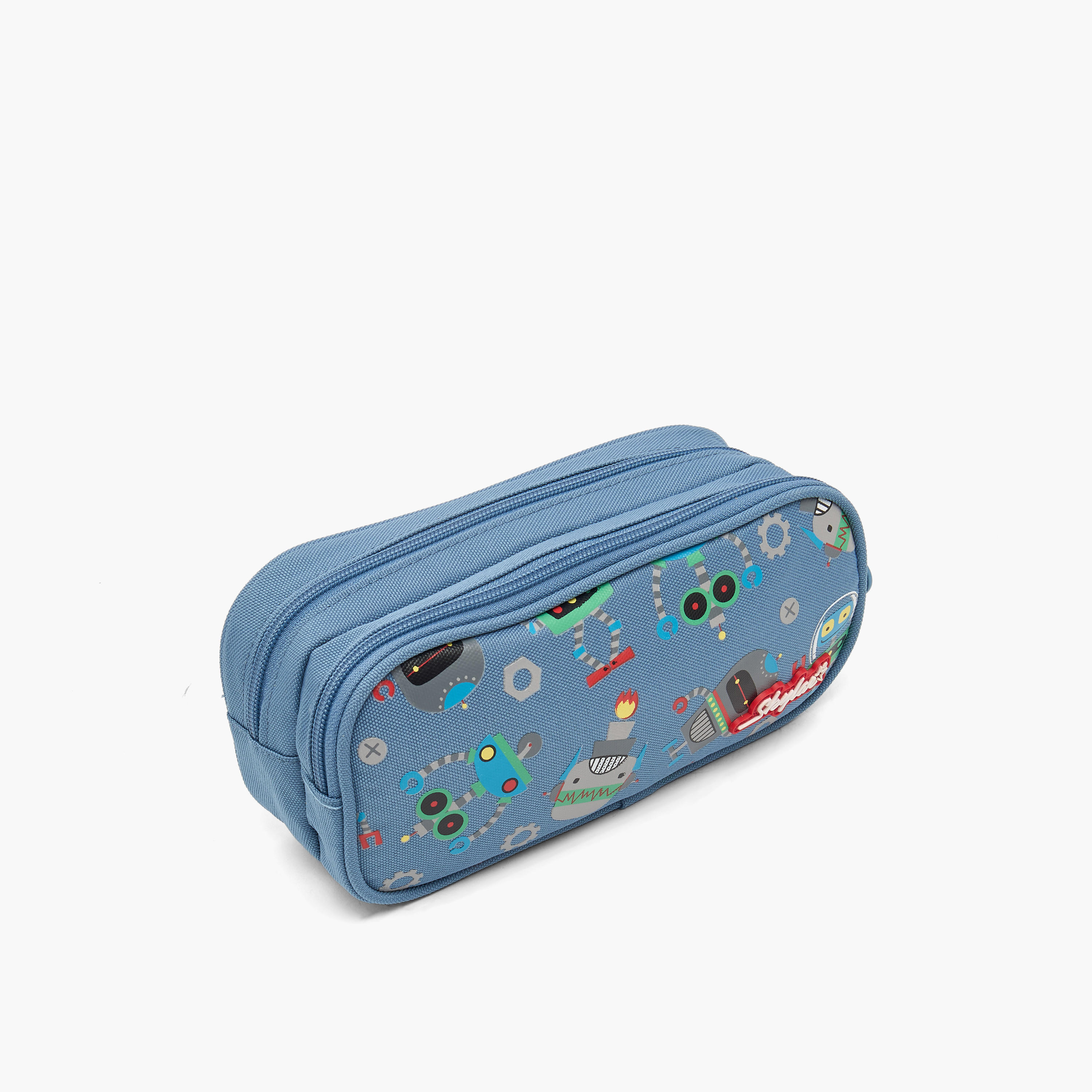 مقلمة بقسمين وطبعات روبوت من سكايلر-school-stationery-pencilcases-image-3