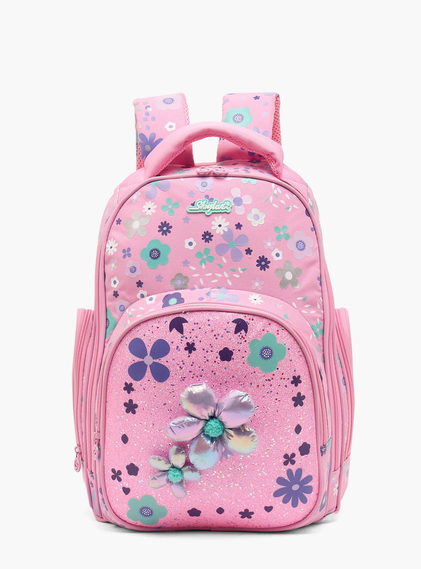 Skylar Floral Print Backpack for Girls 5-8 Years with Laptop Compartment - 16 inches-school-bagsandbackpacks-backpacks-image-1