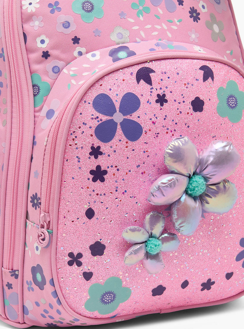 Skylar Floral Print Backpack for Girls 5-8 Years with Laptop Compartment - 16 inches-school-bagsandbackpacks-backpacks-image-4