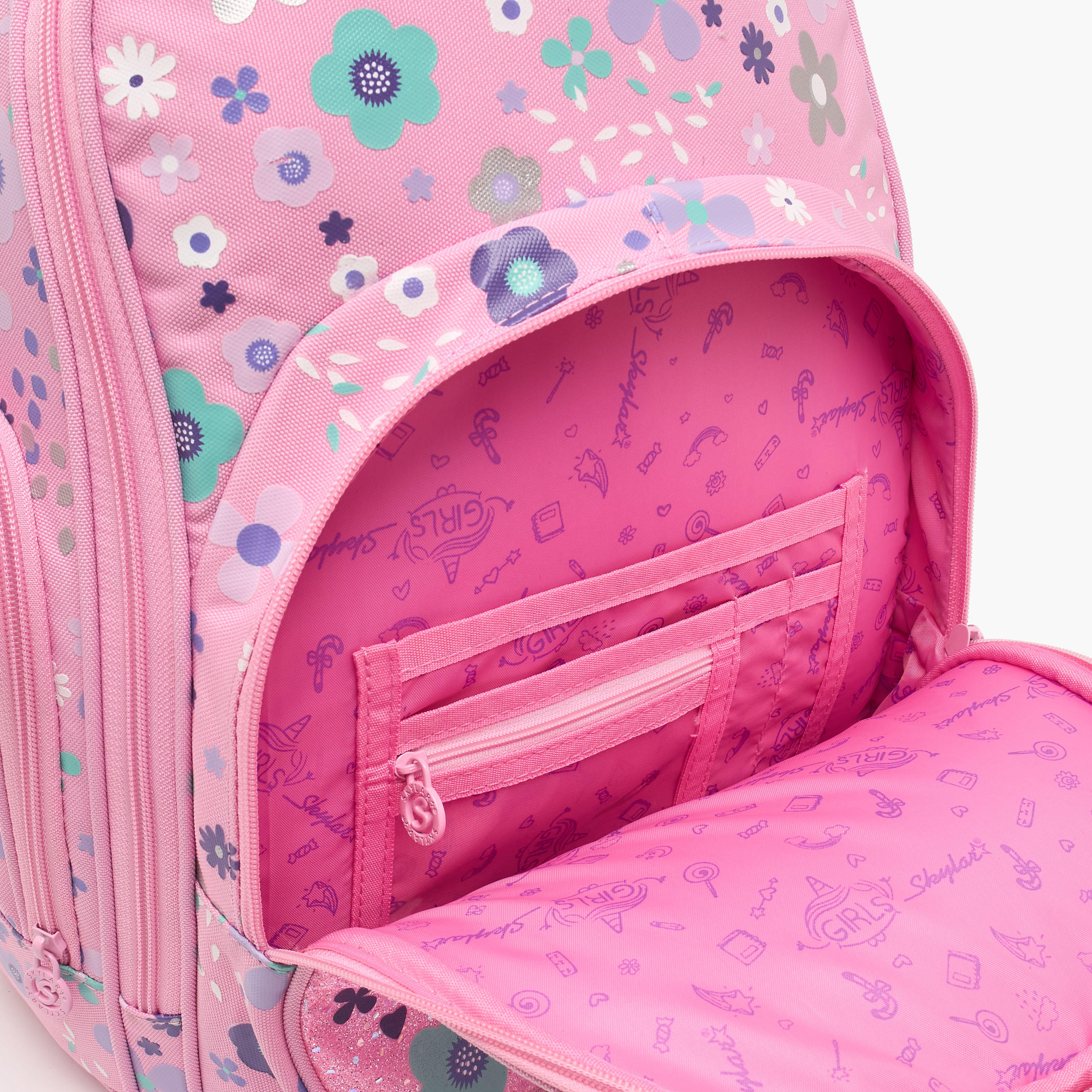 Skylar Floral Print Backpack for Girls 5-8 Years with Laptop Compartment - 16 inches-school-bagsandbackpacks-backpacks-image-5