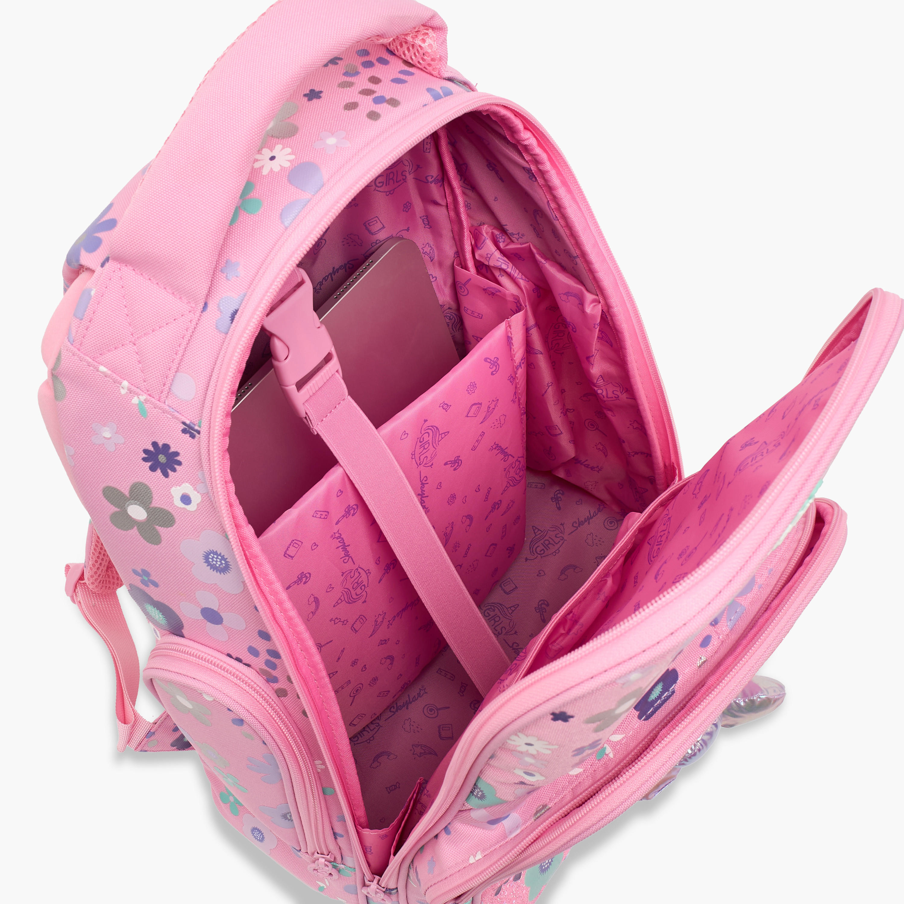 Skylar Floral Print Backpack for Girls 5-8 Years with Laptop Compartment - 16 inches-school-bagsandbackpacks-backpacks-image-6