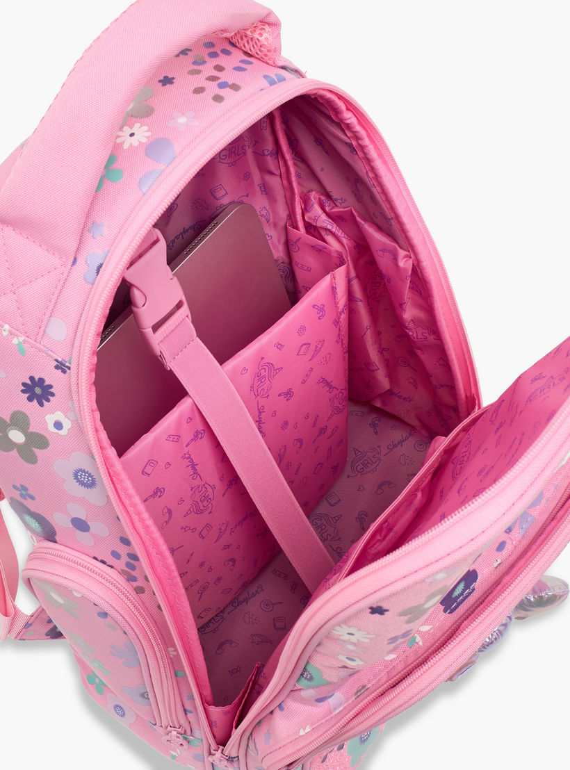 Skylar Floral Print Backpack for Girls 5-8 Years with Laptop Compartment - 16 inches-school-bagsandbackpacks-backpacks-image-6