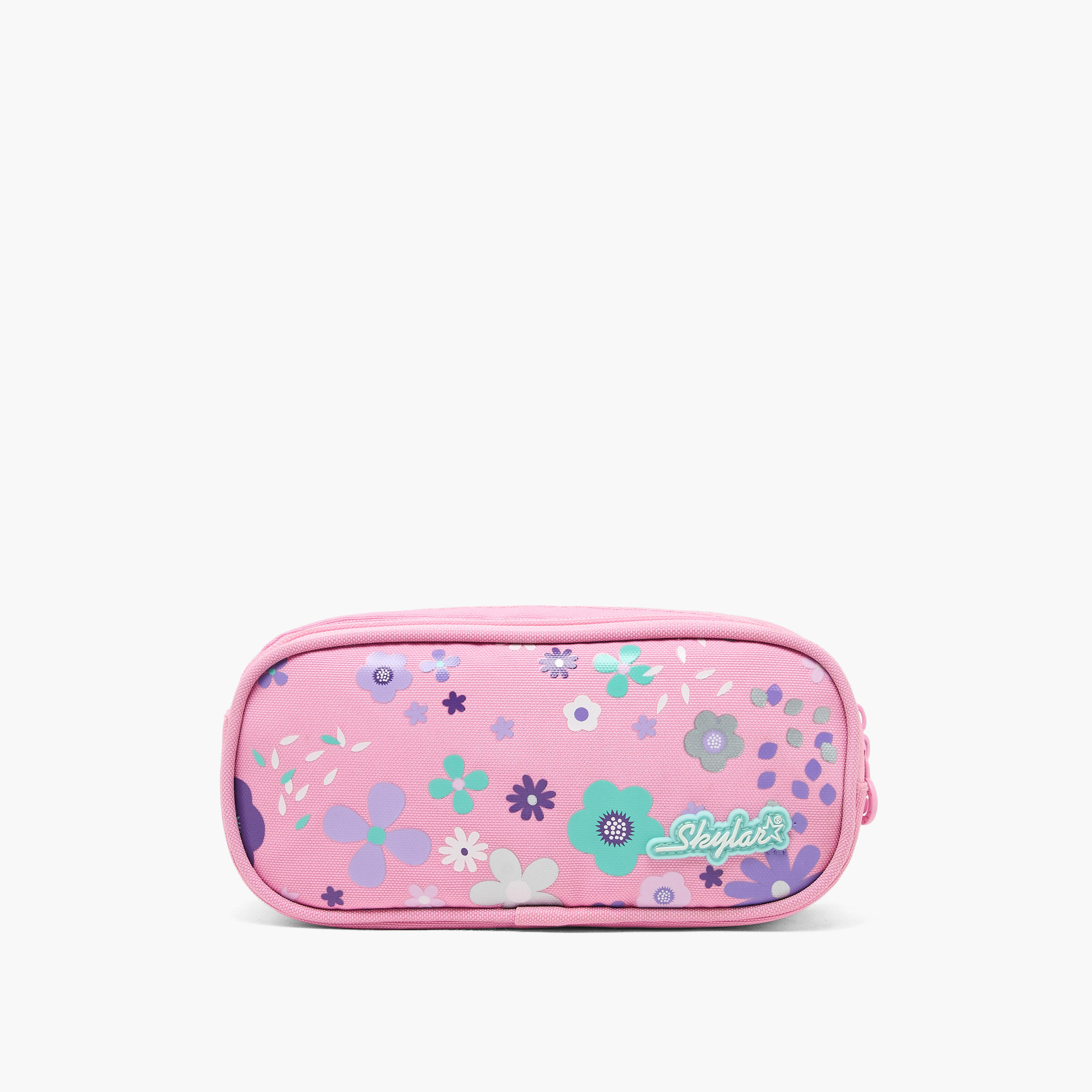 مقلمة بطبعات أزهار مع قسمين من سكايلار-school-stationery-pencilcases-image-1