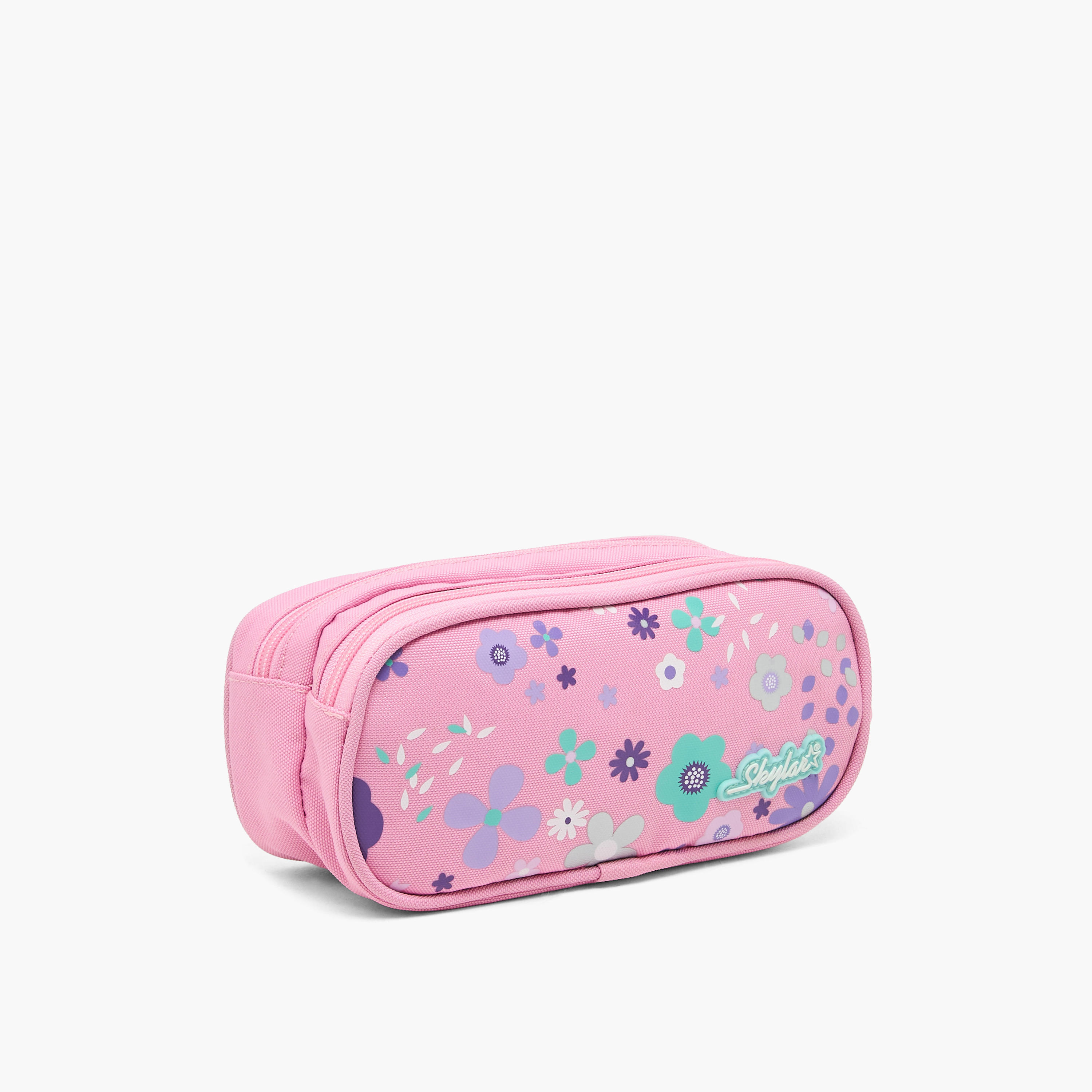 مقلمة بطبعات أزهار مع قسمين من سكايلار-school-stationery-pencilcases-image-3