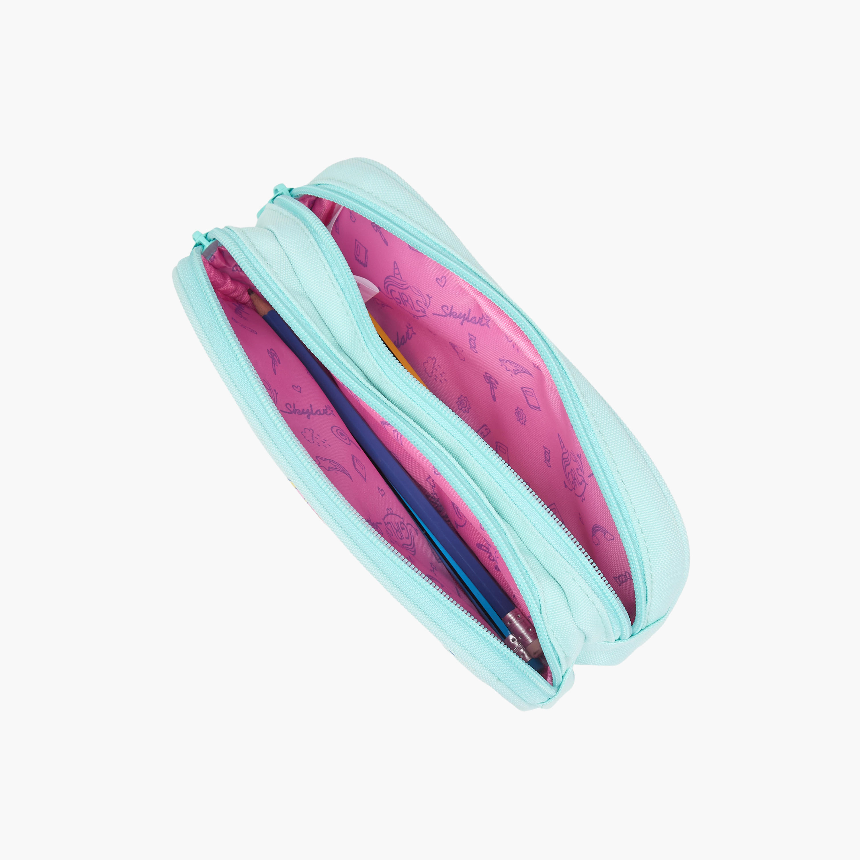 مقلمة بقسمين وطبعات فراشة من سكايلر-school-stationery-pencilcases-image-7
