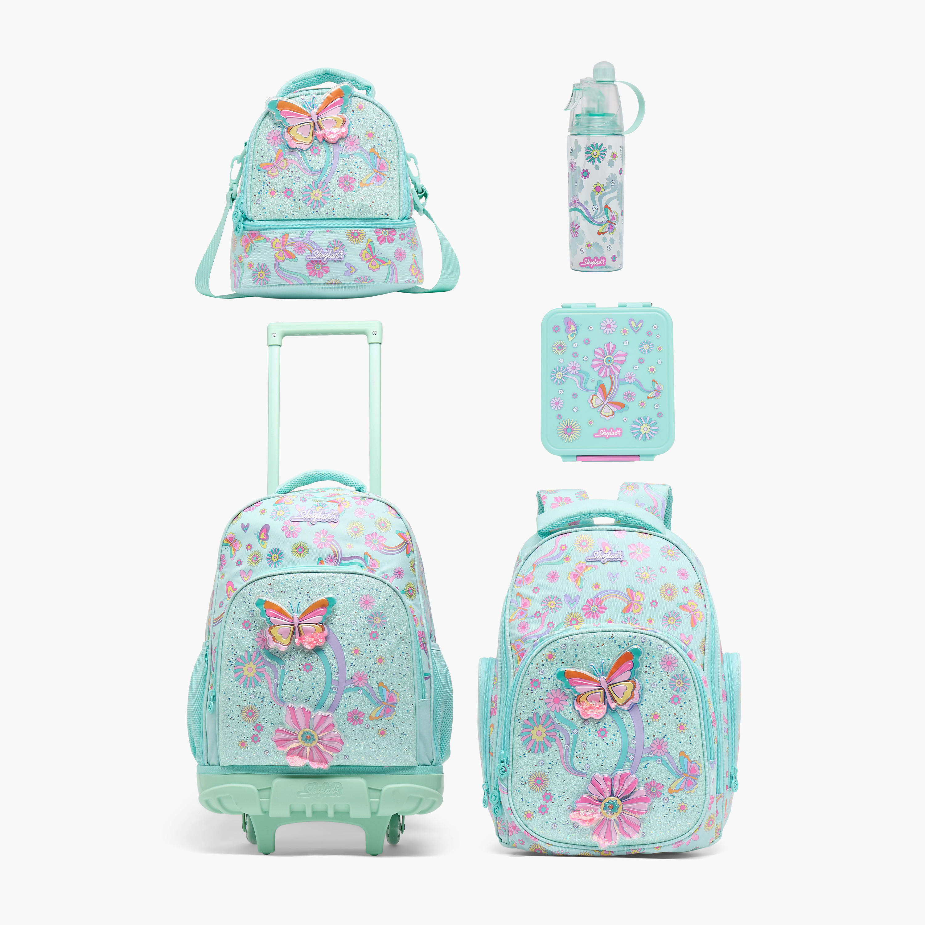 مقلمة بقسمين وطبعات فراشة من سكايلر-school-stationery-pencilcases-image-8