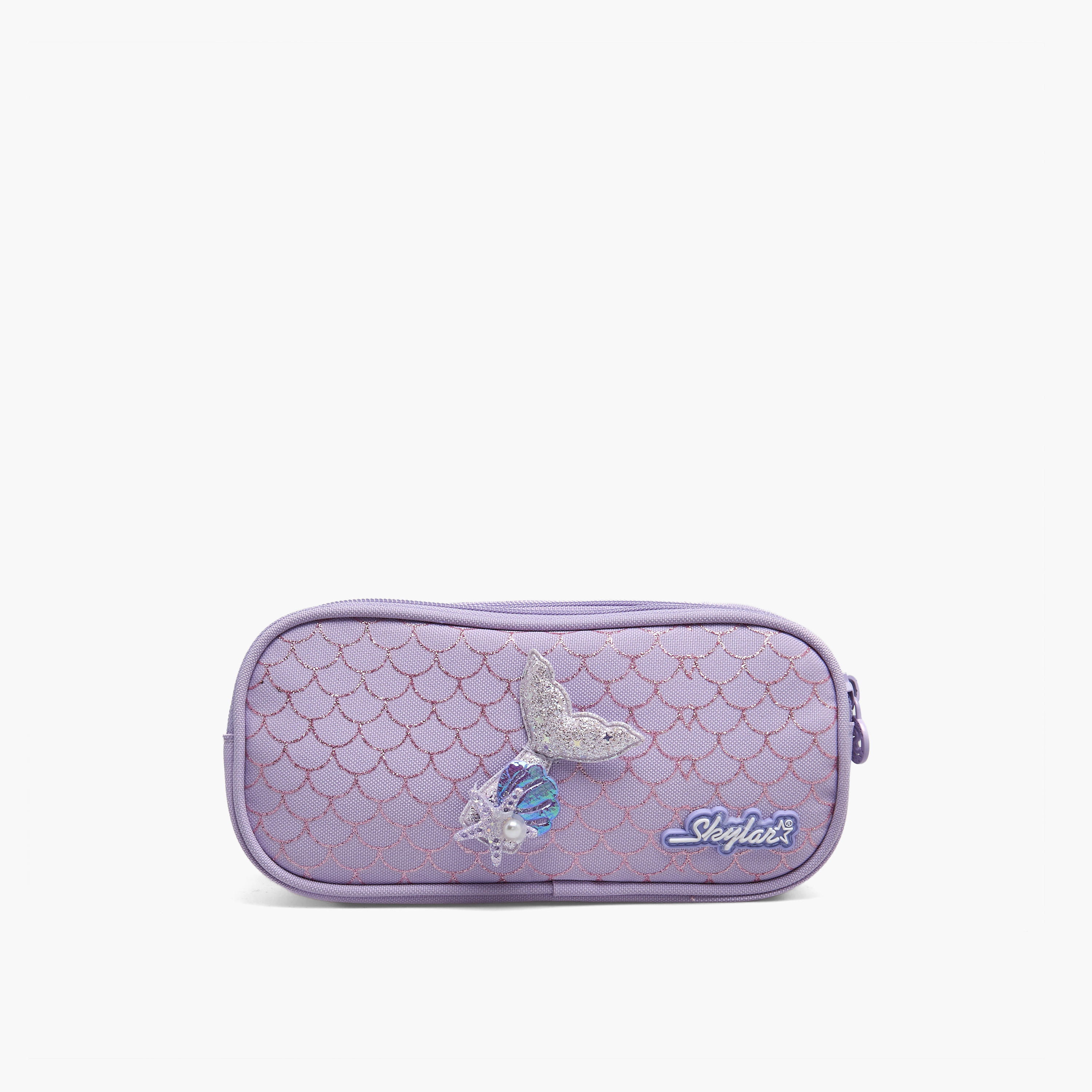 Skylar Mermaid Accent Pencil Pouch with 2 Compartments-school-stationery-pencilcases-image-1