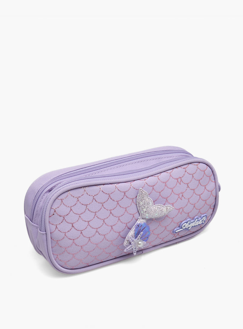 Skylar Mermaid Accent Pencil Pouch with 2 Compartments-school-stationery-pencilcases-image-3