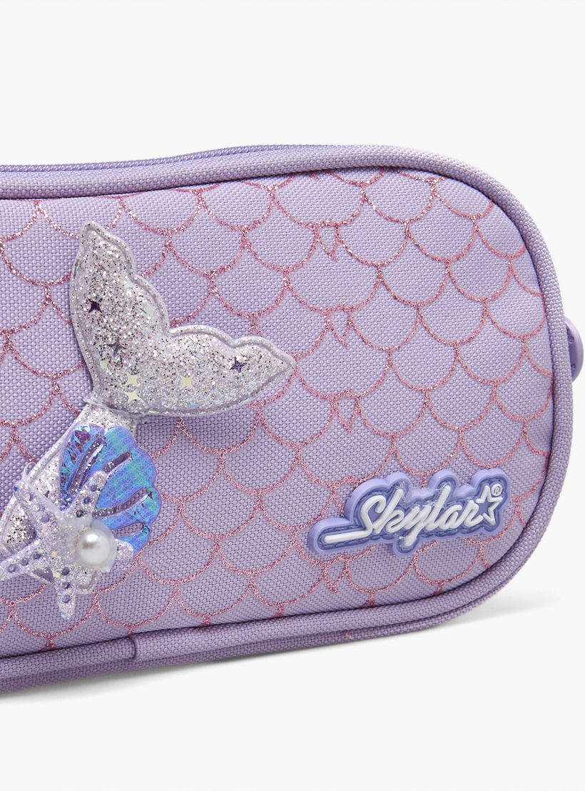 Skylar Mermaid Accent Pencil Pouch with 2 Compartments-school-stationery-pencilcases-image-6