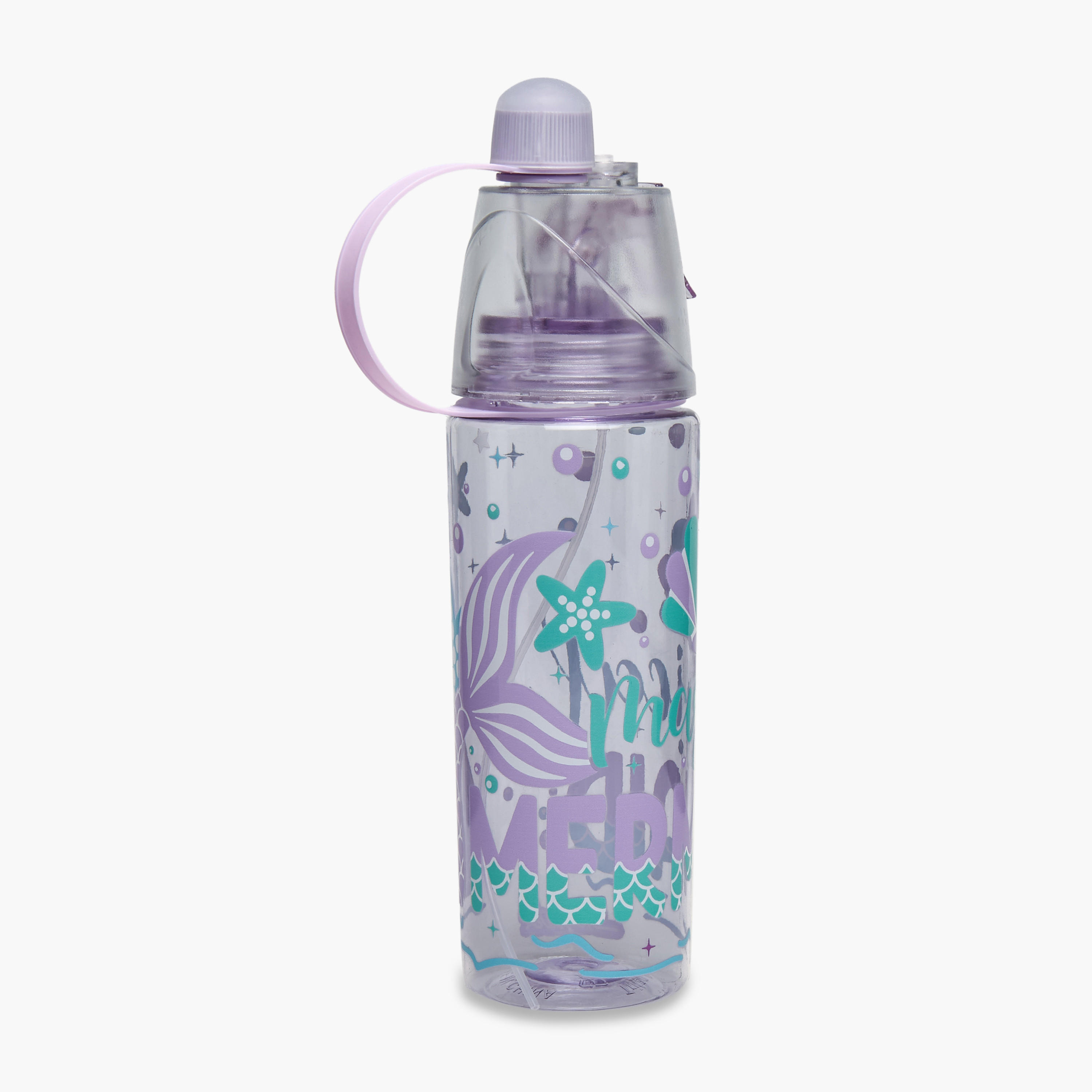Skylar Mermaid Print Tritan Water Bottle with Spout and Spray Nozzle-school-waterbottles-image-3