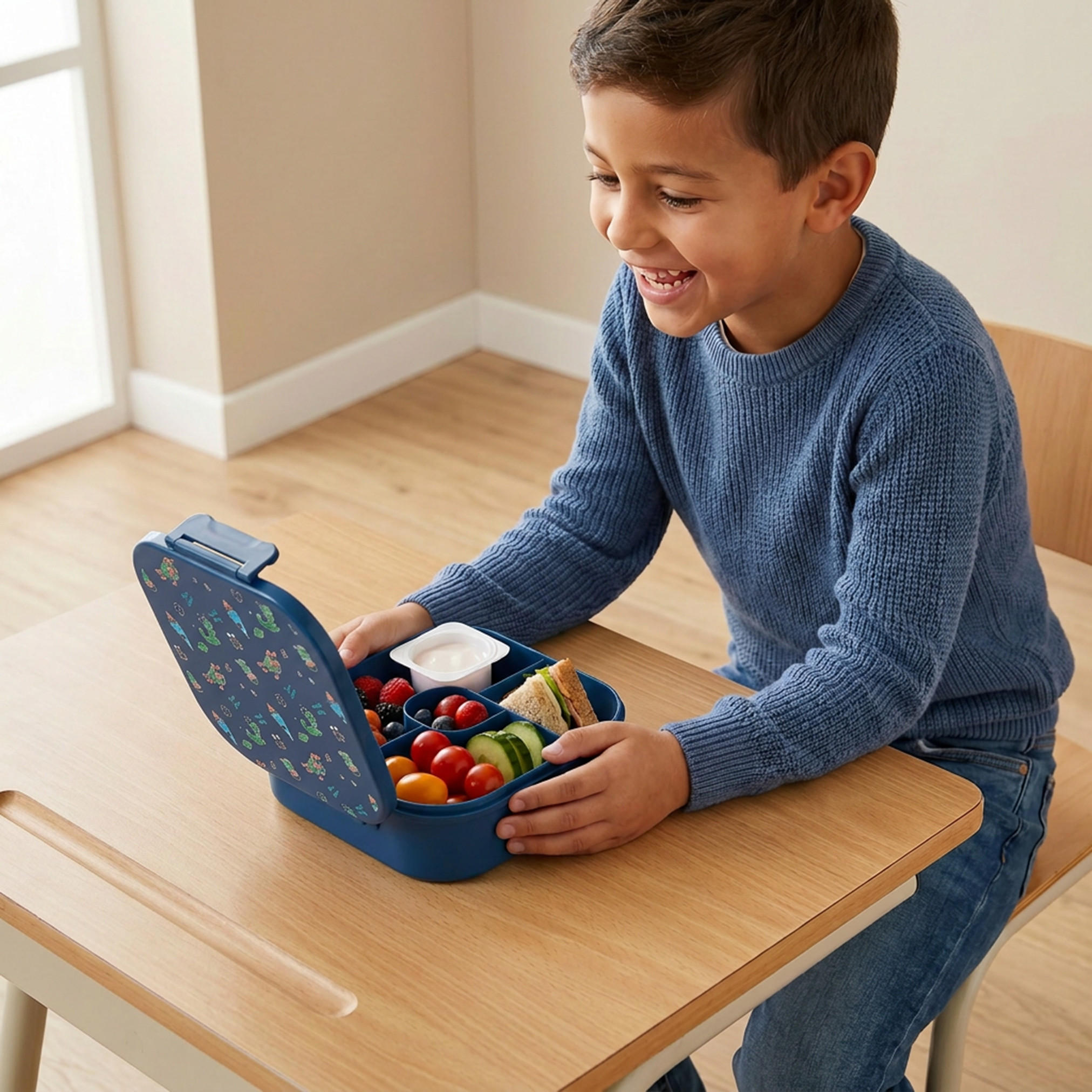 صندوق غداء بطبعات وأقسام للأولاد - 1.2 لتر-school-lunchessentials-lunchboxes-image-3