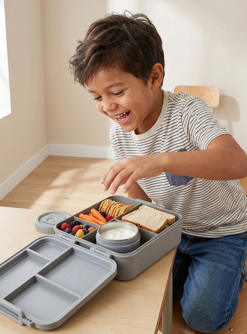 صندوق غداء سادة مع جرة للأولاد - 1.7 لتر-school-lunchessentials-lunchboxes-image-3