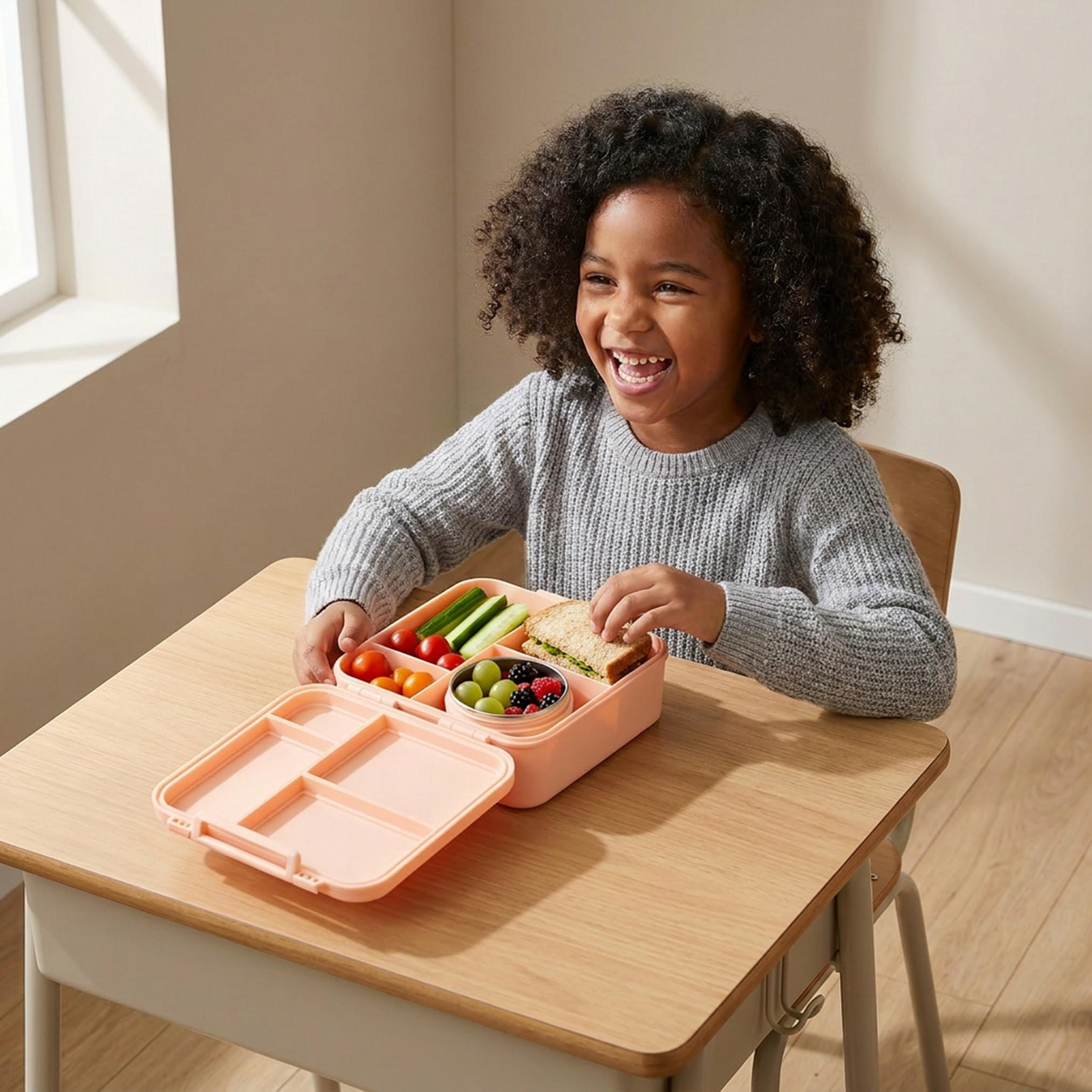 صندوق غداء سادة مع جرة للأولاد - 1.7 لتر-school-lunchessentials-lunchboxes-image-3