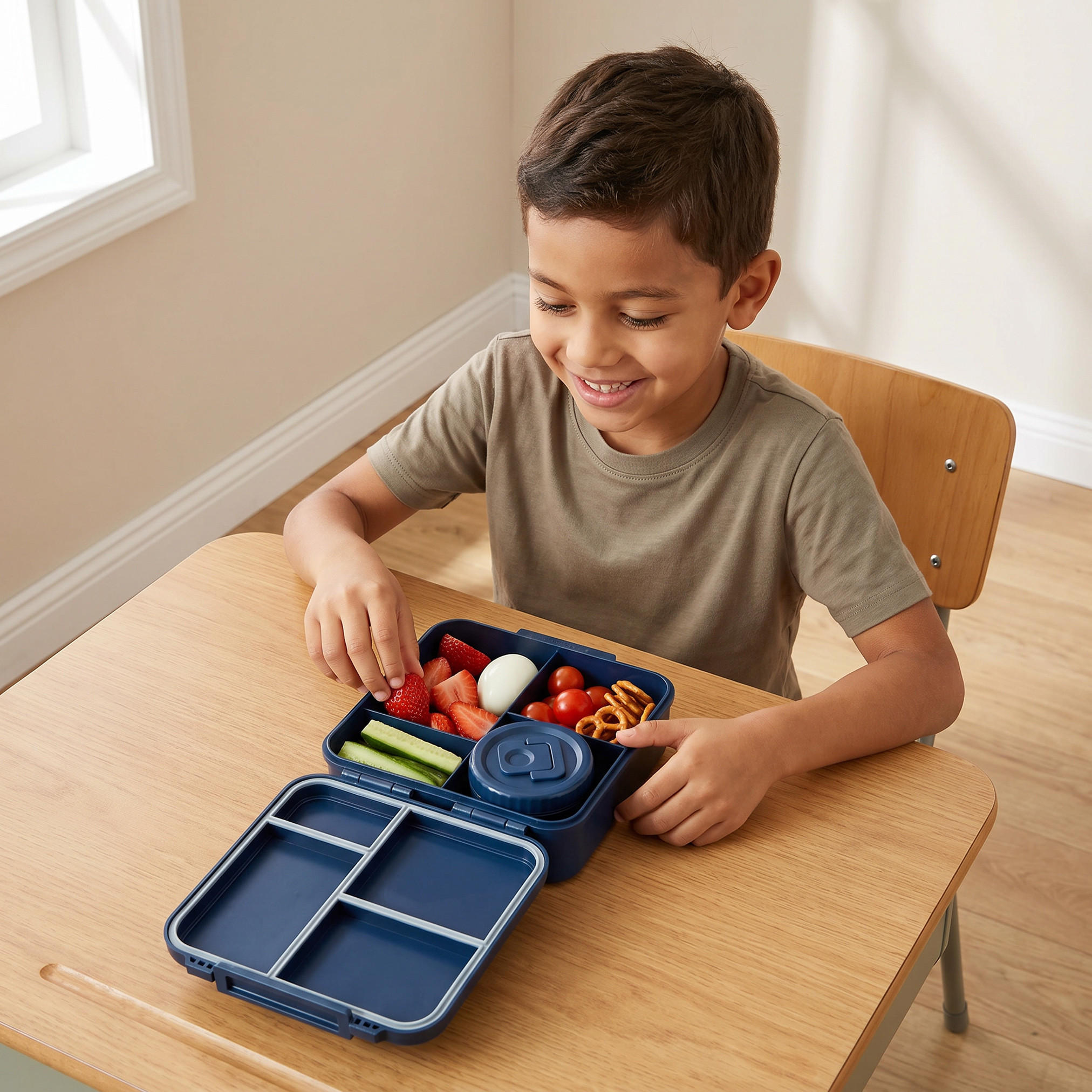 صندوق غداء سادة مع جرة للأولاد - 1.7 لتر-school-lunchessentials-lunchboxes-image-3