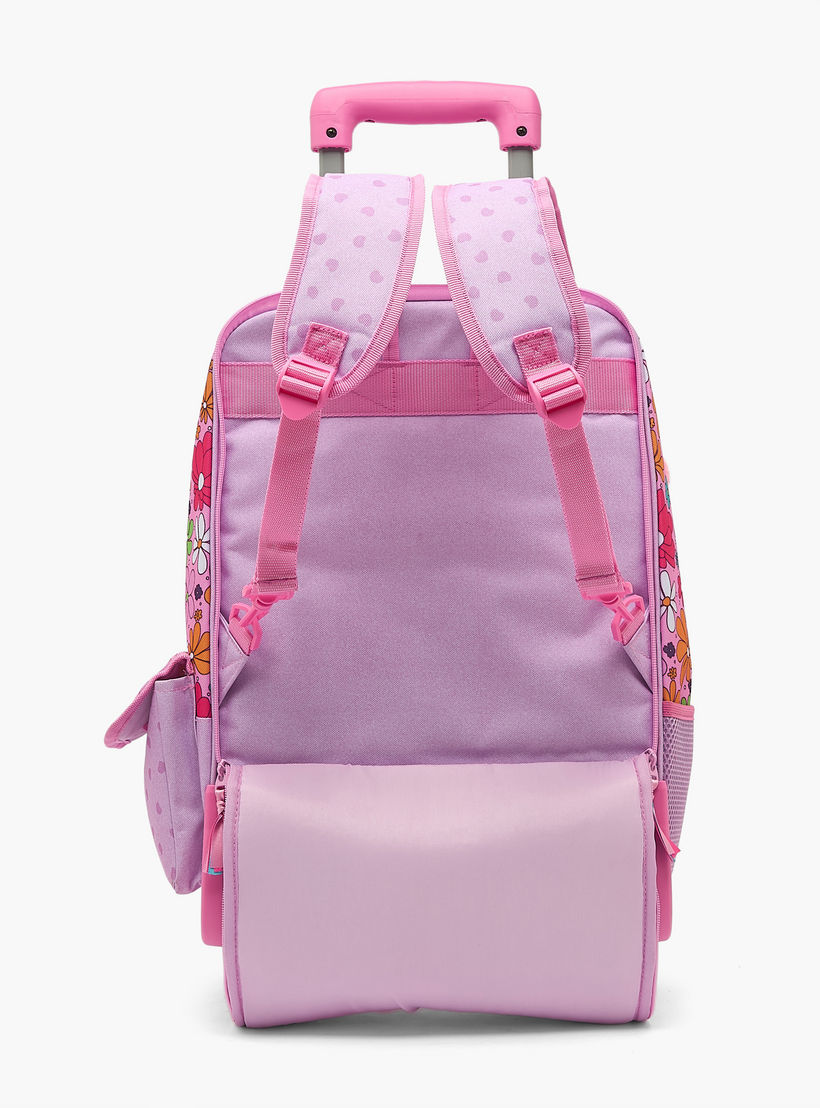 Roll Road Floral Print Trolley Bag for Girls 8-12 Years with Retractable Handle - 17 inches-school-bagsandbackpacks-trolleybags-image-10
