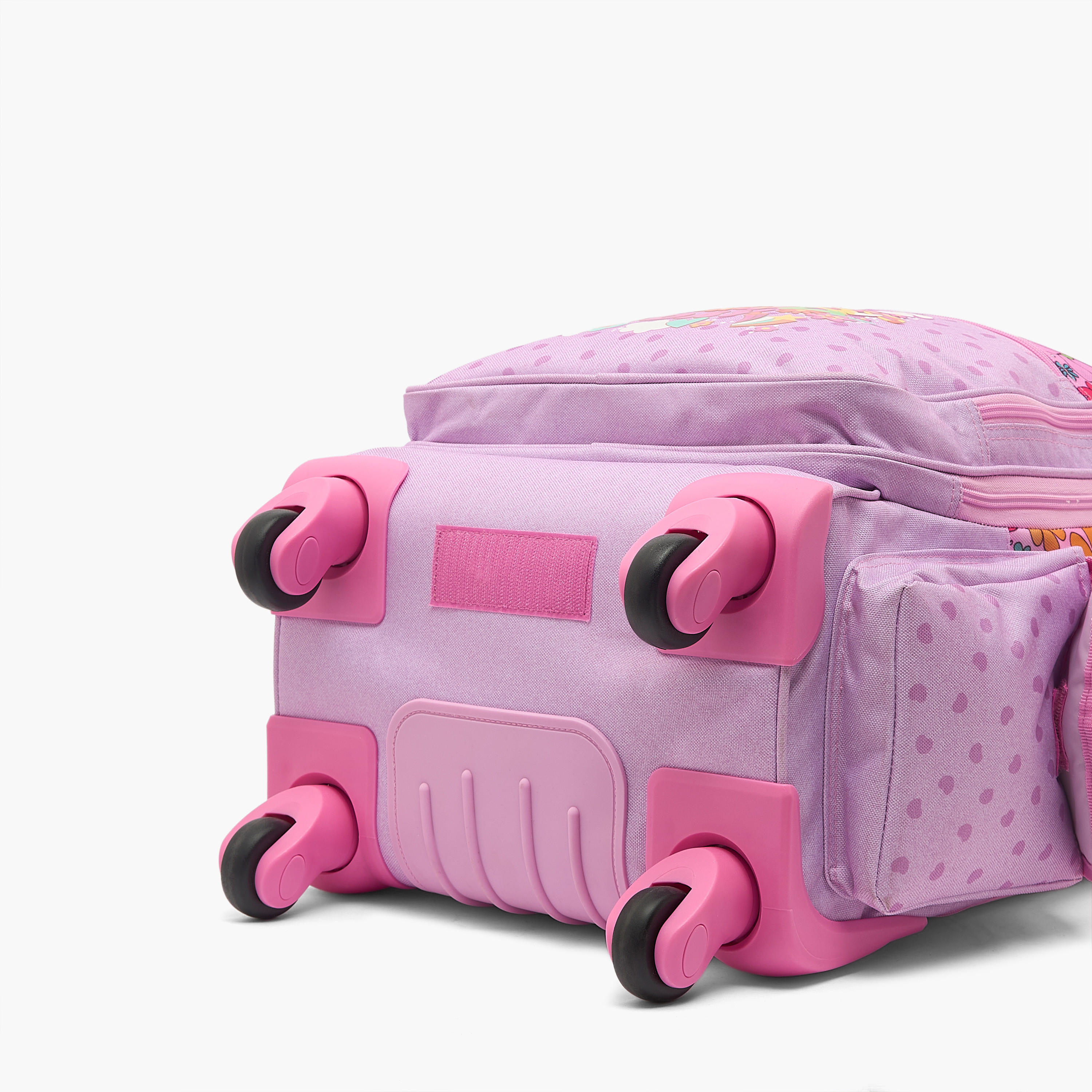 Roll Road Floral Print Trolley Bag for Girls 8-12 Years with Retractable Handle - 17 inches-school-bagsandbackpacks-trolleybags-image-13