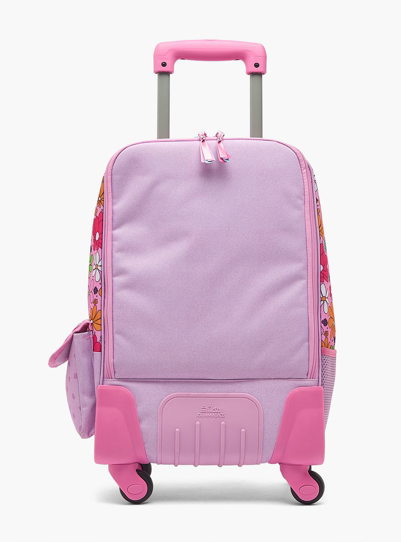 Roll Road Floral Print Trolley Bag for Girls 8-12 Years with Retractable Handle - 17 inches-school-bagsandbackpacks-trolleybags-image-9