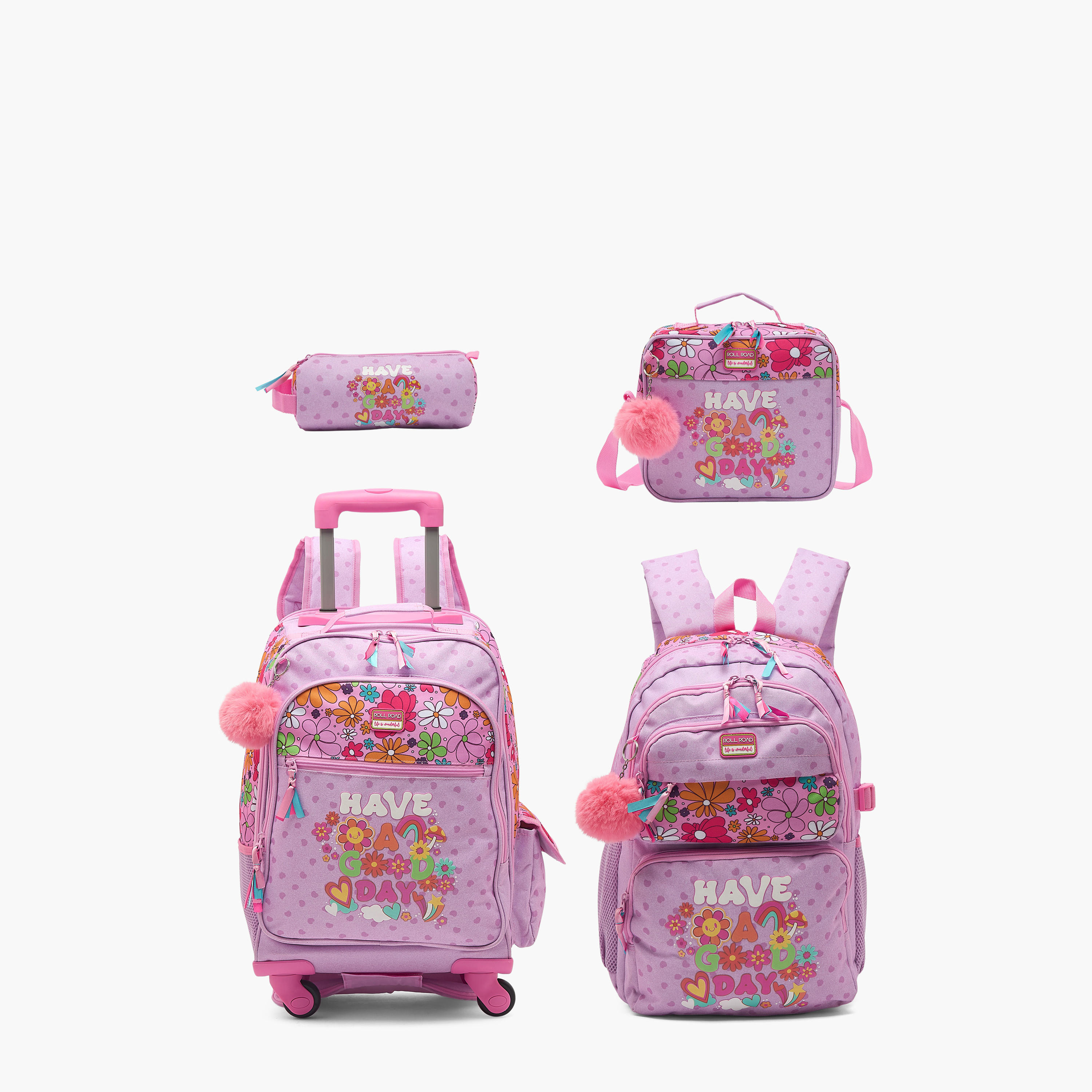 Roll Road Slogan Print Lunch Bag for Kids 8-13 Years with Zip Closure-school-lunchessentials-lunchbags-image-10