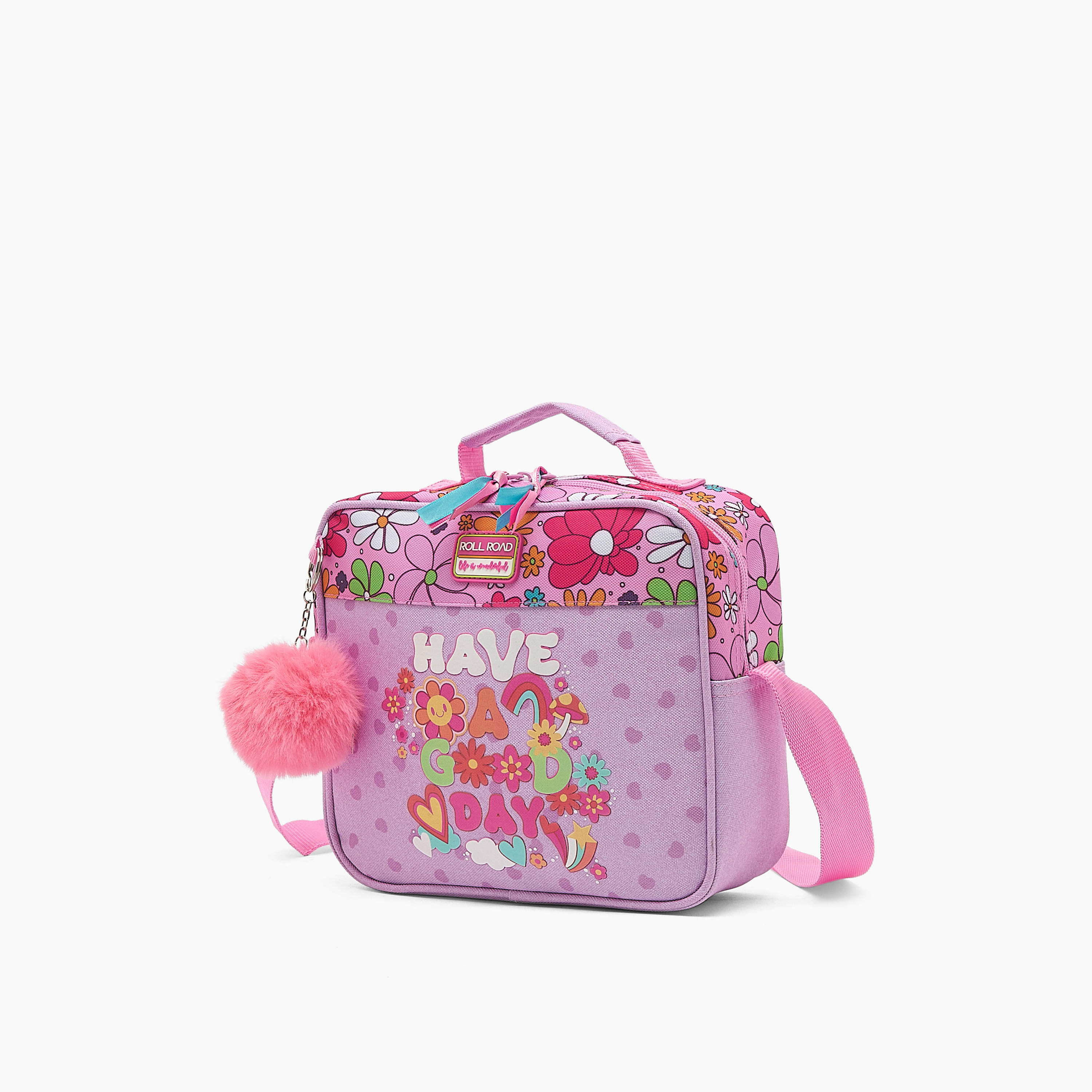 Roll Road Slogan Print Lunch Bag for Kids 8-13 Years with Zip Closure-school-lunchessentials-lunchbags-image-8