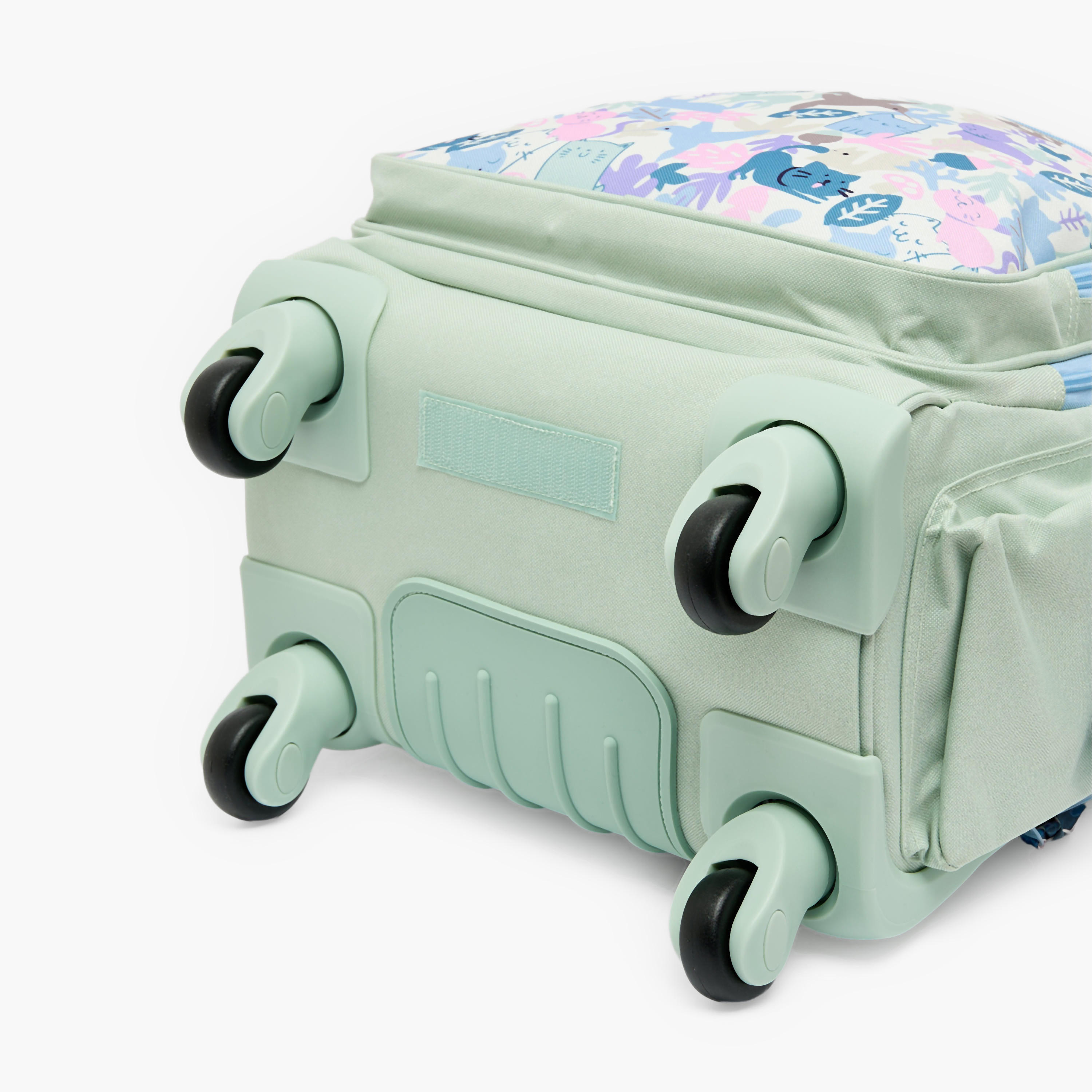 Roll Road Cat Print Trolley Backpack for Girls 8-13 Years with Retractable Handle - 17.3 inch-school-bagsandbackpacks-trolleybags-image-11