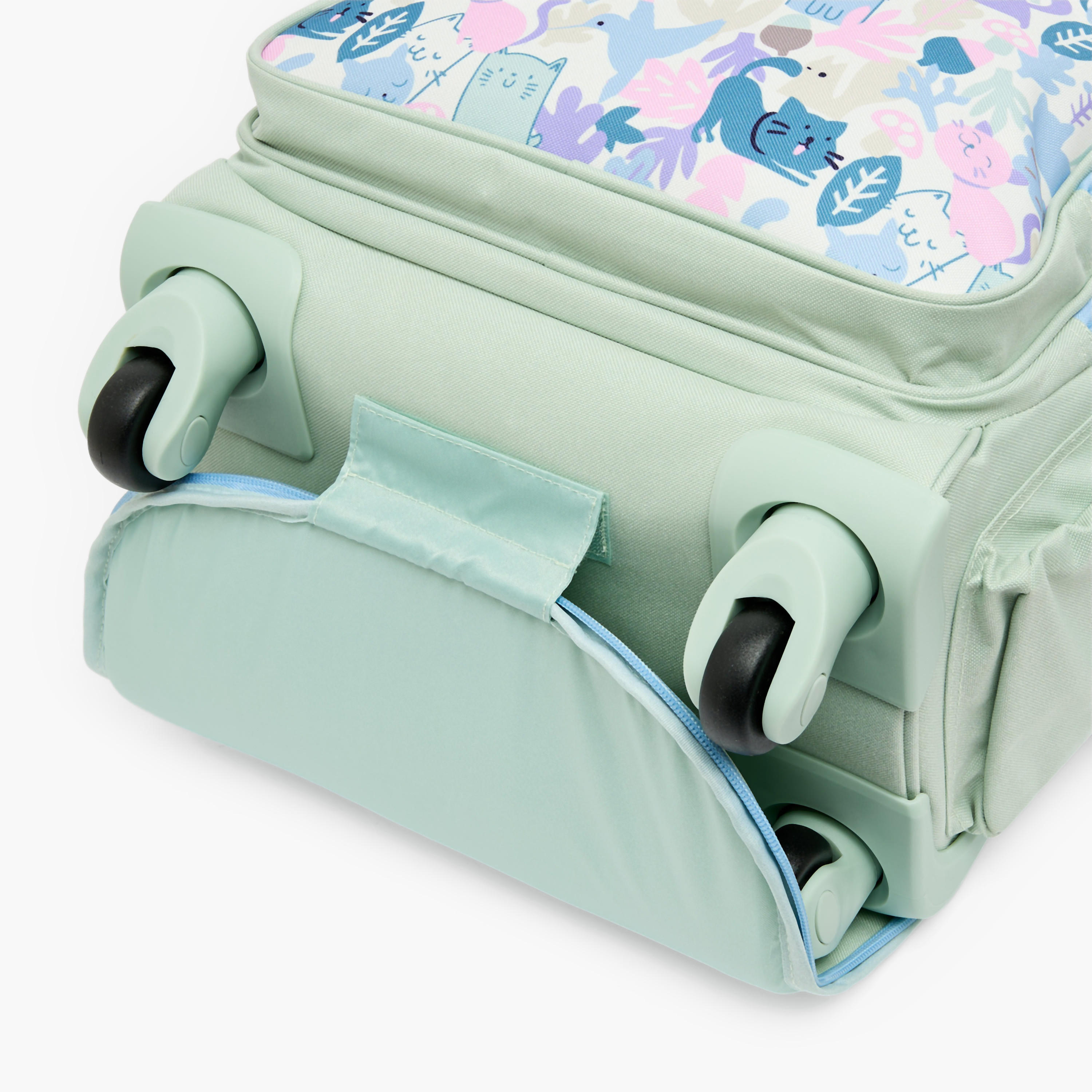 Roll Road Cat Print Trolley Backpack for Girls 8-13 Years with Retractable Handle - 17.3 inch-school-bagsandbackpacks-trolleybags-image-14