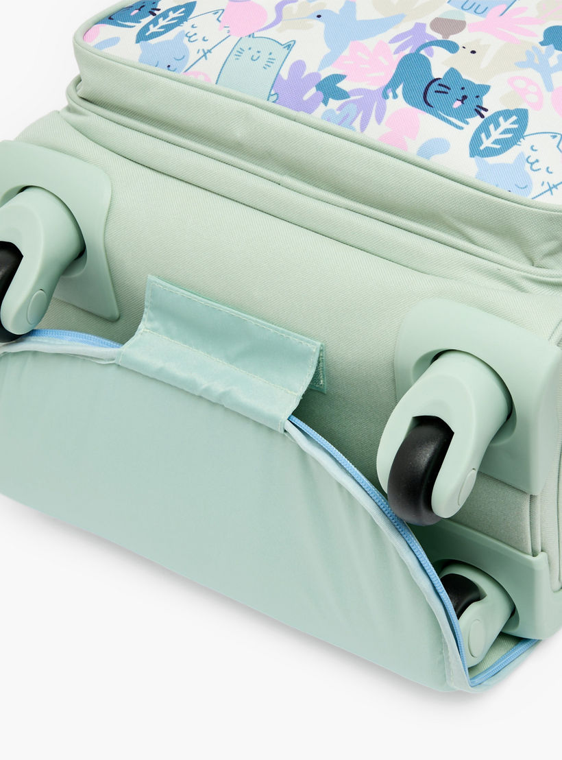 Roll Road Cat Print Trolley Backpack for Girls 8-13 Years with Retractable Handle - 17.3 inch-school-bagsandbackpacks-trolleybags-image-14