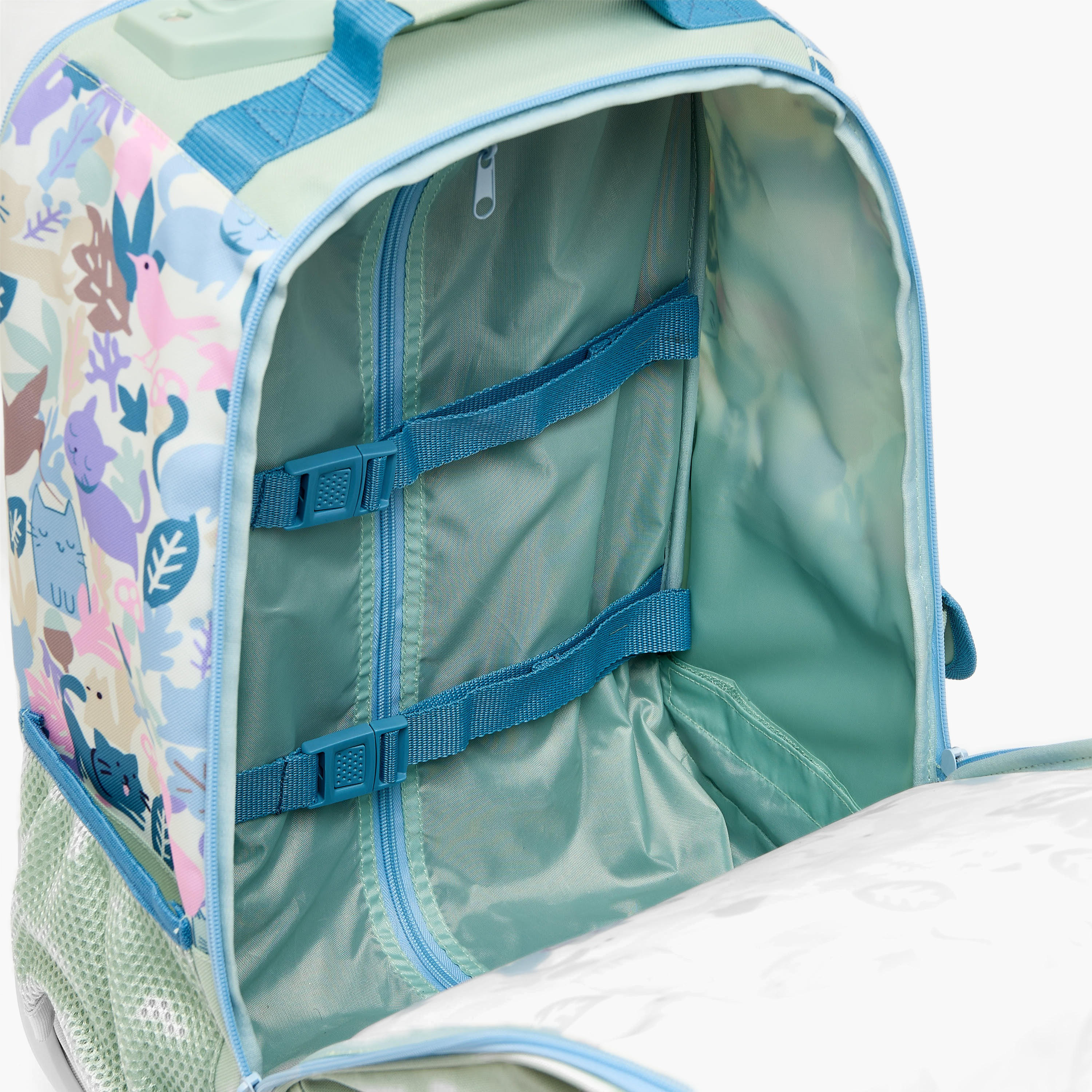 Roll Road Cat Print Trolley Backpack for Girls 8-13 Years with Retractable Handle - 17.3 inch-school-bagsandbackpacks-trolleybags-image-6