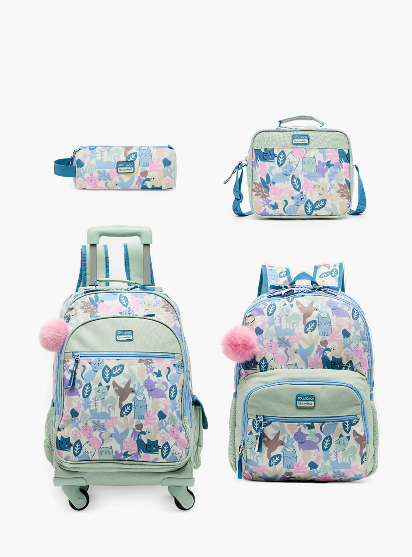Roll Road Cat Print Pencil Pouch with Zip Closure-school-stationery-pencilcases-image-7