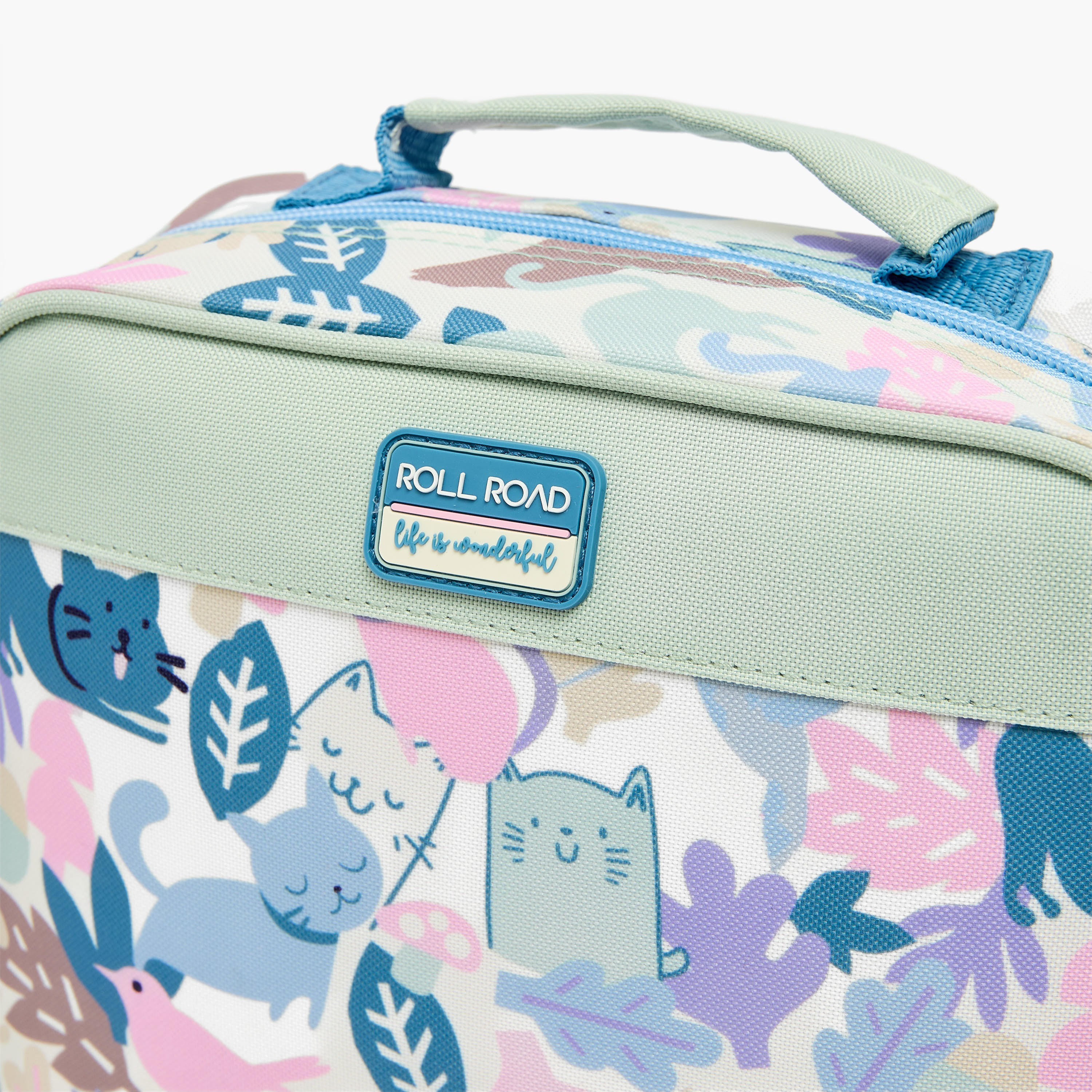 Roll Road Cat Print Lunch Bag for Girls 8-13 Years with Adjustable Strap-school-lunchessentials-lunchbags-image-3