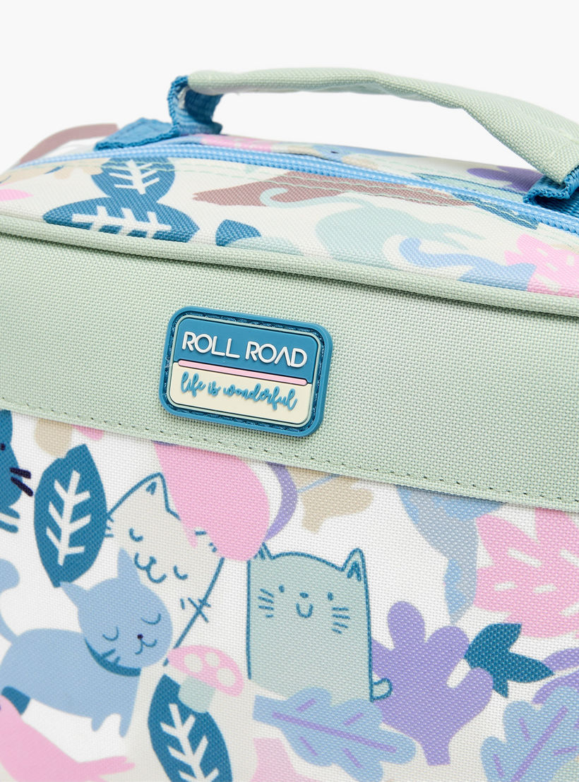 Roll Road Cat Print Lunch Bag for Girls 8-13 Years with Adjustable Strap-school-lunchessentials-lunchbags-image-3