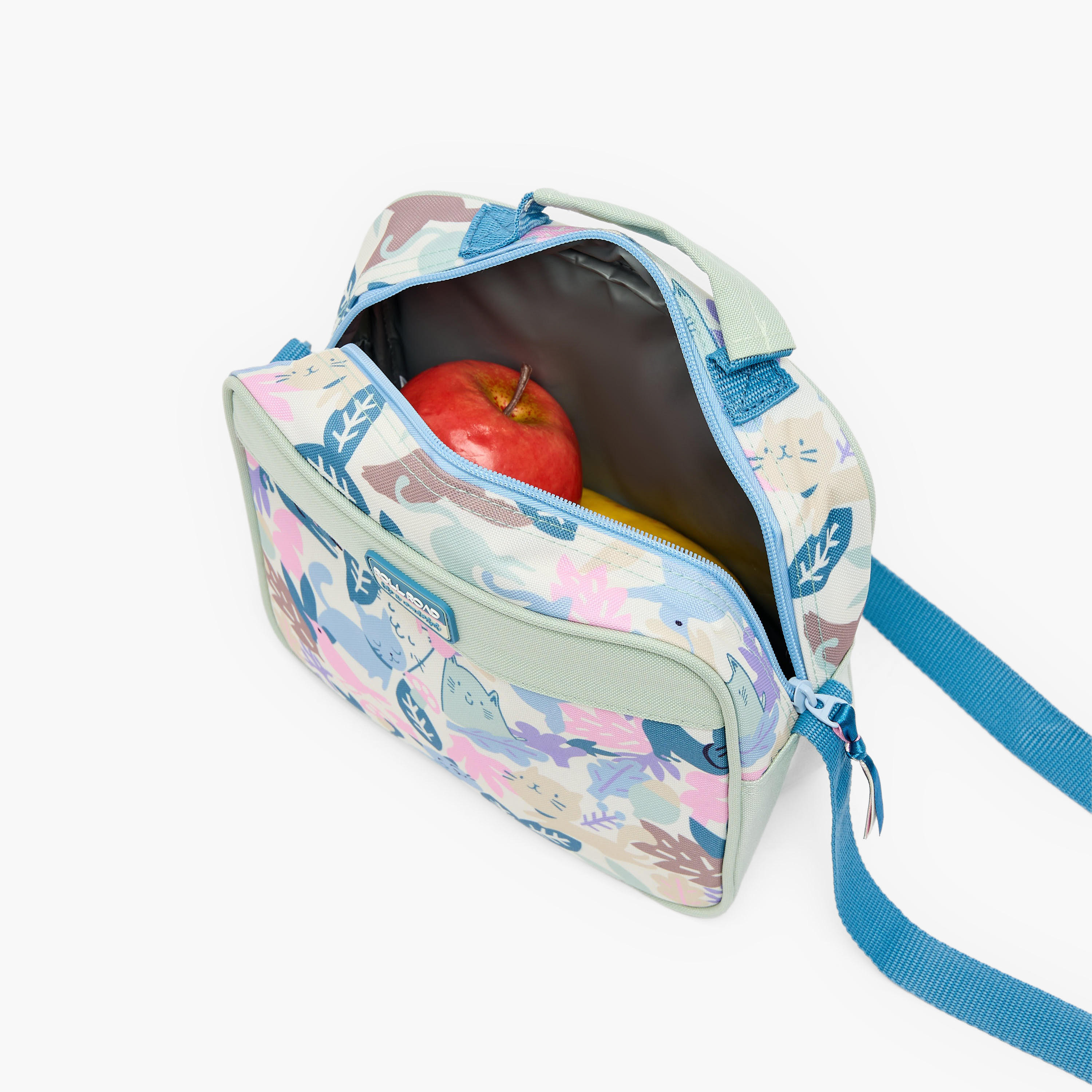 Roll Road Cat Print Lunch Bag for Girls 8-13 Years with Adjustable Strap-school-lunchessentials-lunchbags-image-4
