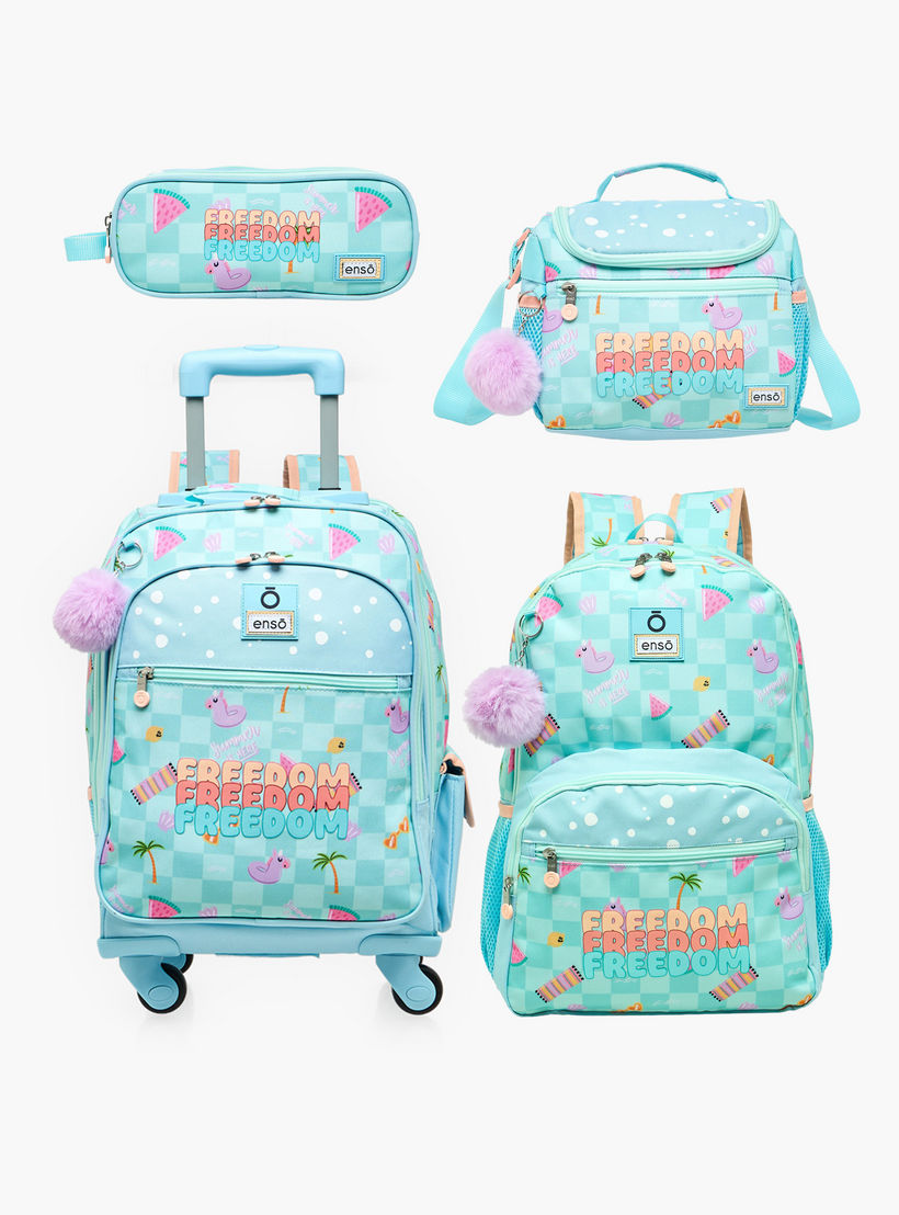 Enso Freedom Print Trolley Backpack for Girls 8-13 Years with Retractable Handle - 17 inches-school-bagsandbackpacks-trolleybags-image-15