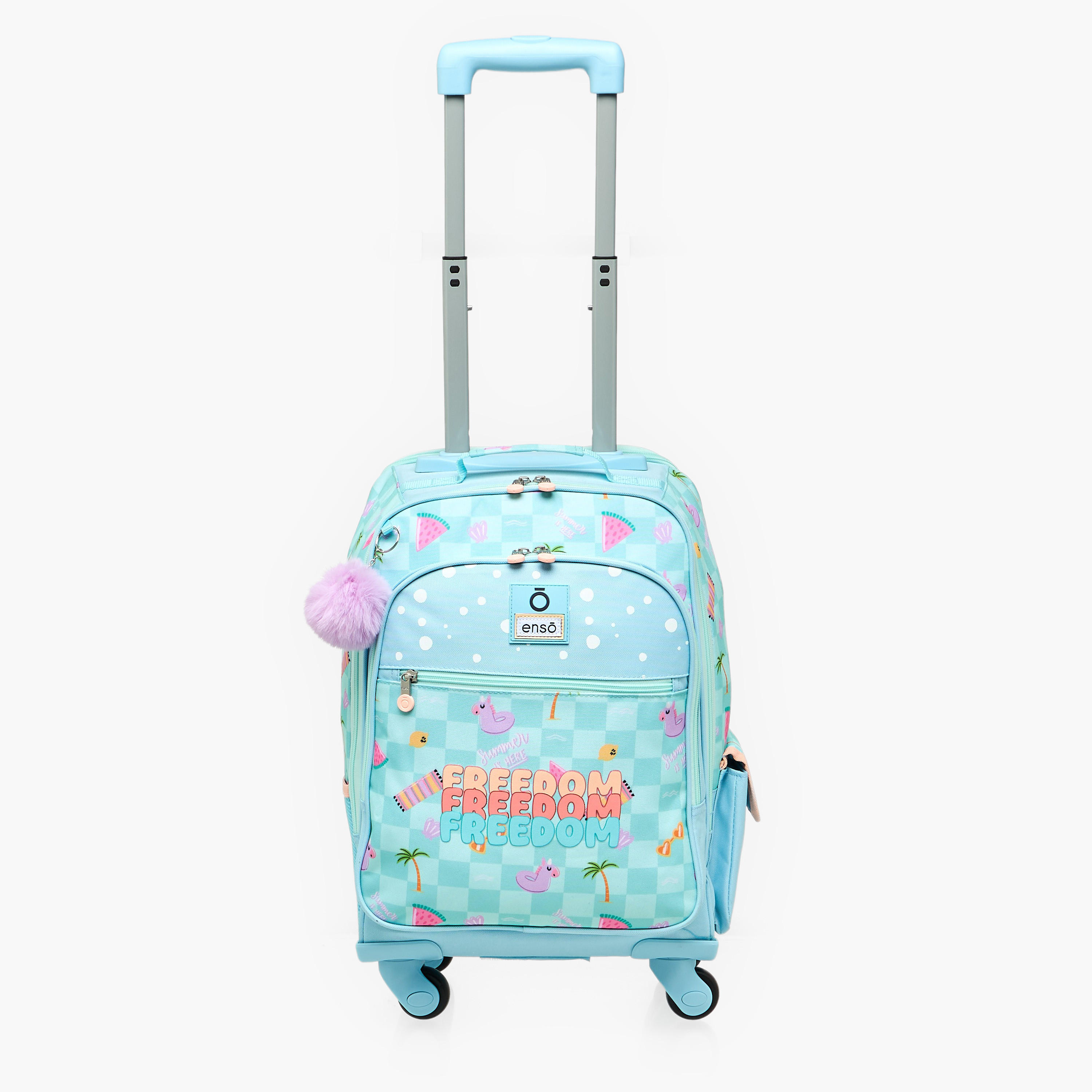 Enso Freedom Print Trolley Backpack for Girls 8-13 Years with Retractable Handle - 17 inches-school-bagsandbackpacks-trolleybags-image-4