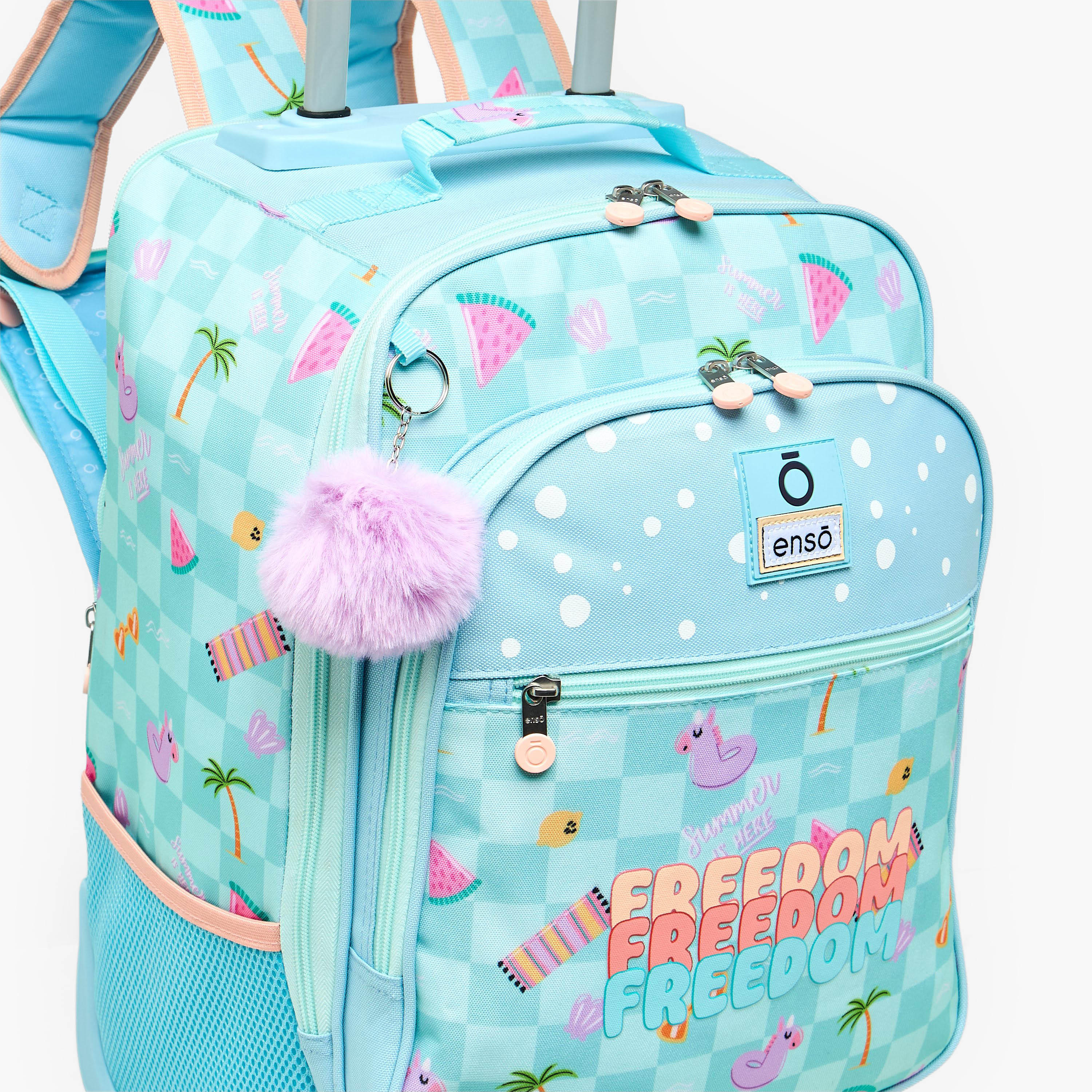 Enso Freedom Print Trolley Backpack for Girls 8-13 Years with Retractable Handle - 17 inches-school-bagsandbackpacks-trolleybags-image-5