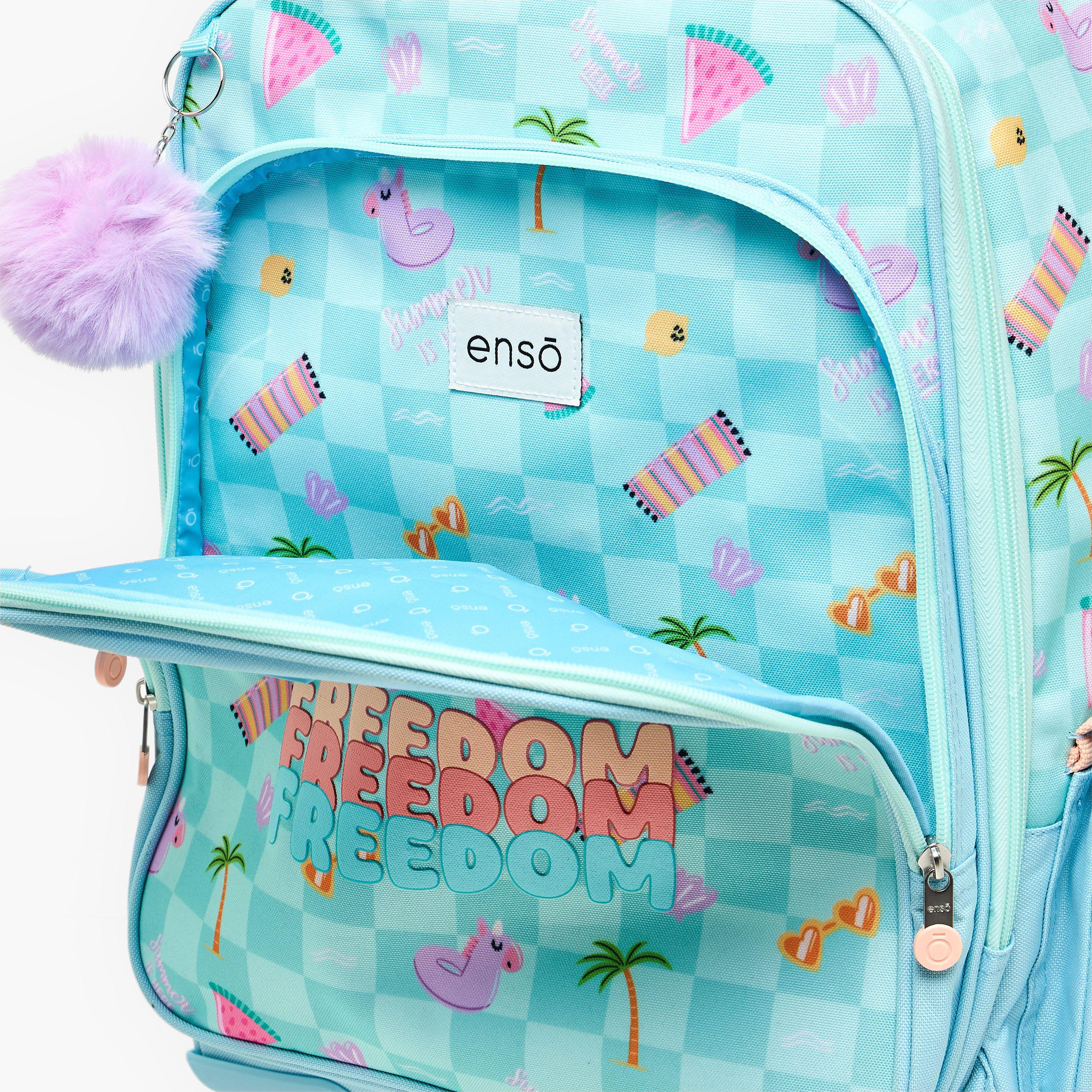 Enso Freedom Print Trolley Backpack for Girls 8-13 Years with Retractable Handle - 17 inches-school-bagsandbackpacks-trolleybags-image-7