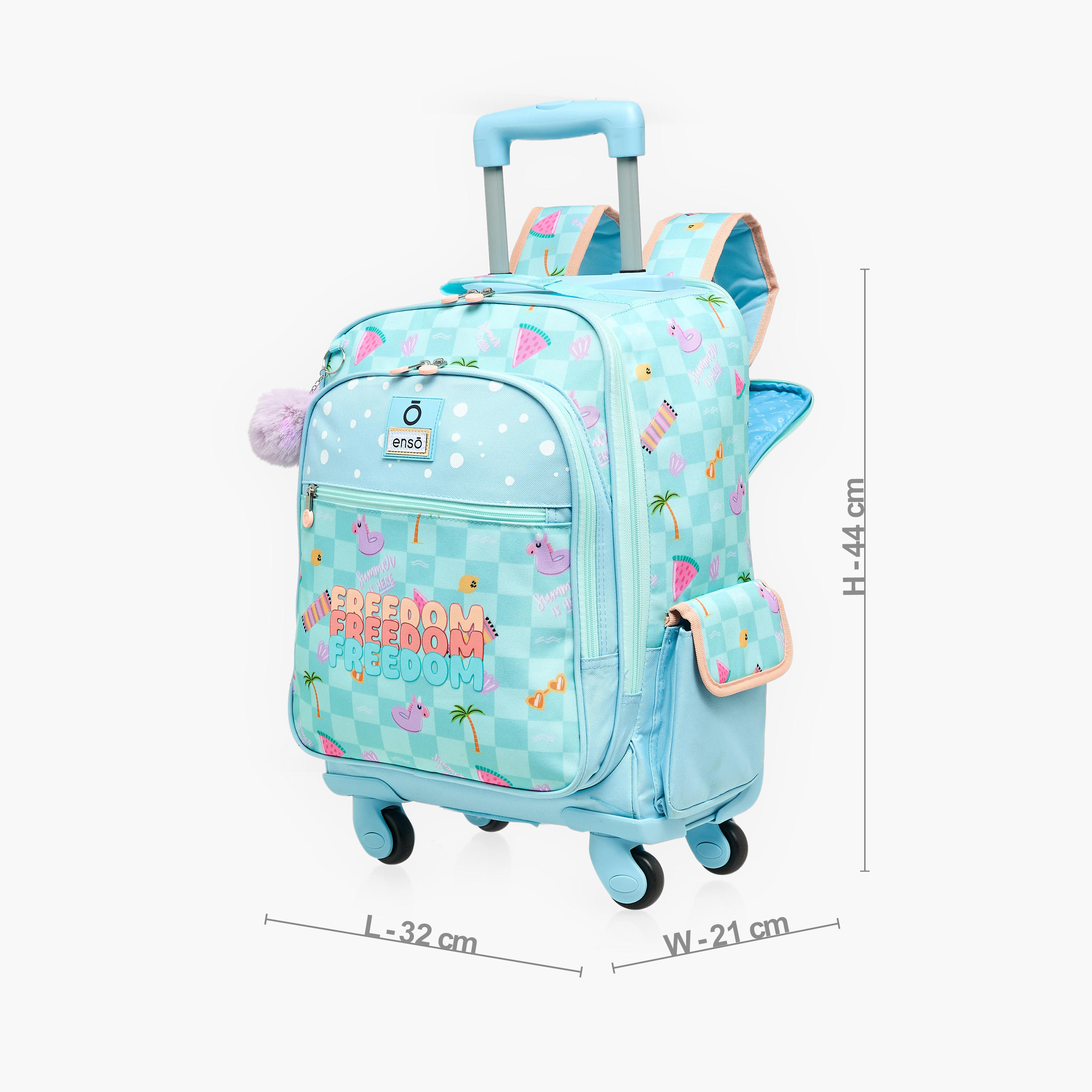 Enso Freedom Print Trolley Backpack for Girls 8-13 Years with Retractable Handle - 17 inches-school-bagsandbackpacks-trolleybags-image-9