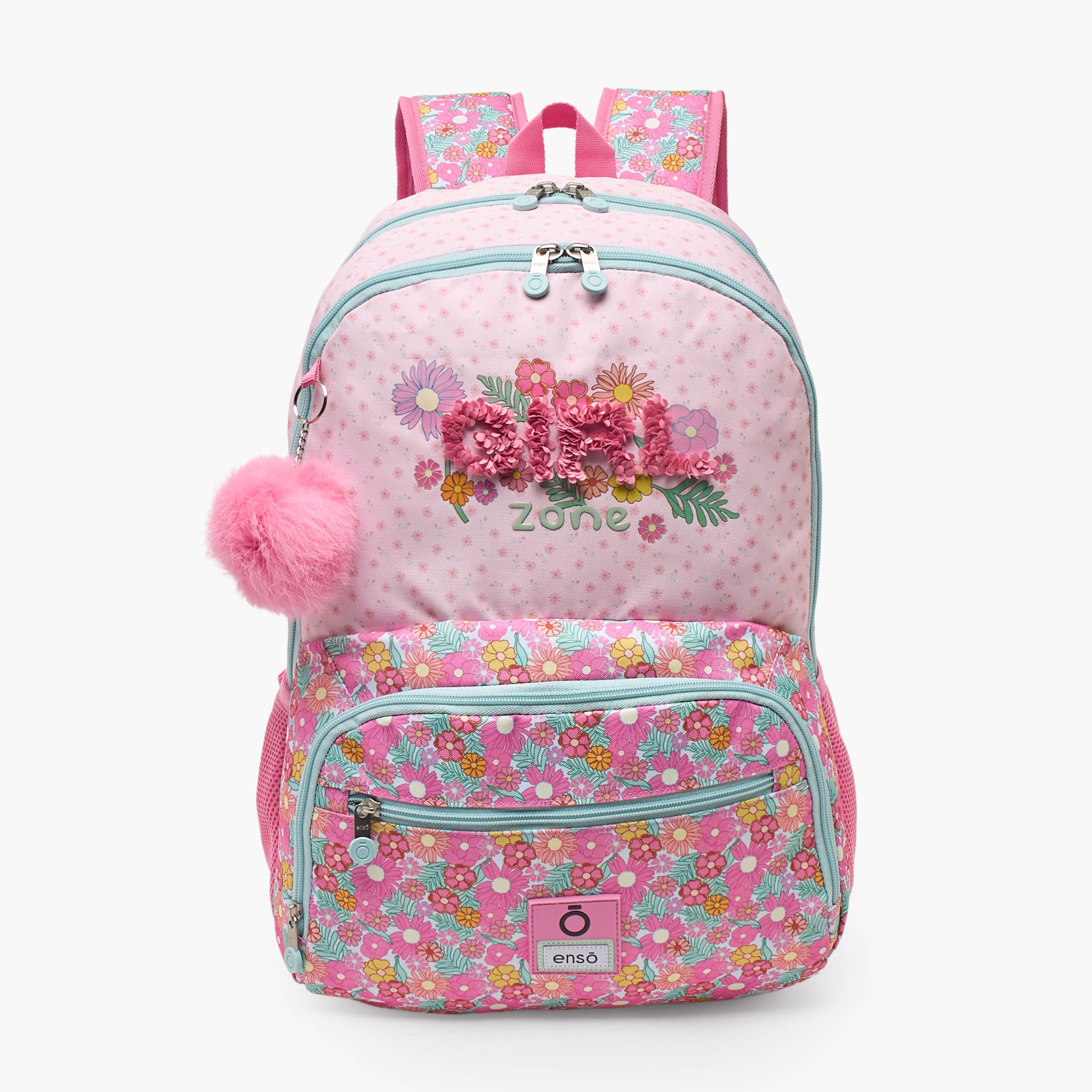 Enso Floral Print Backpack for Girls 8-12 Years with Padded Straps - 18 inches-school-bagsandbackpacks-backpacks-image-1