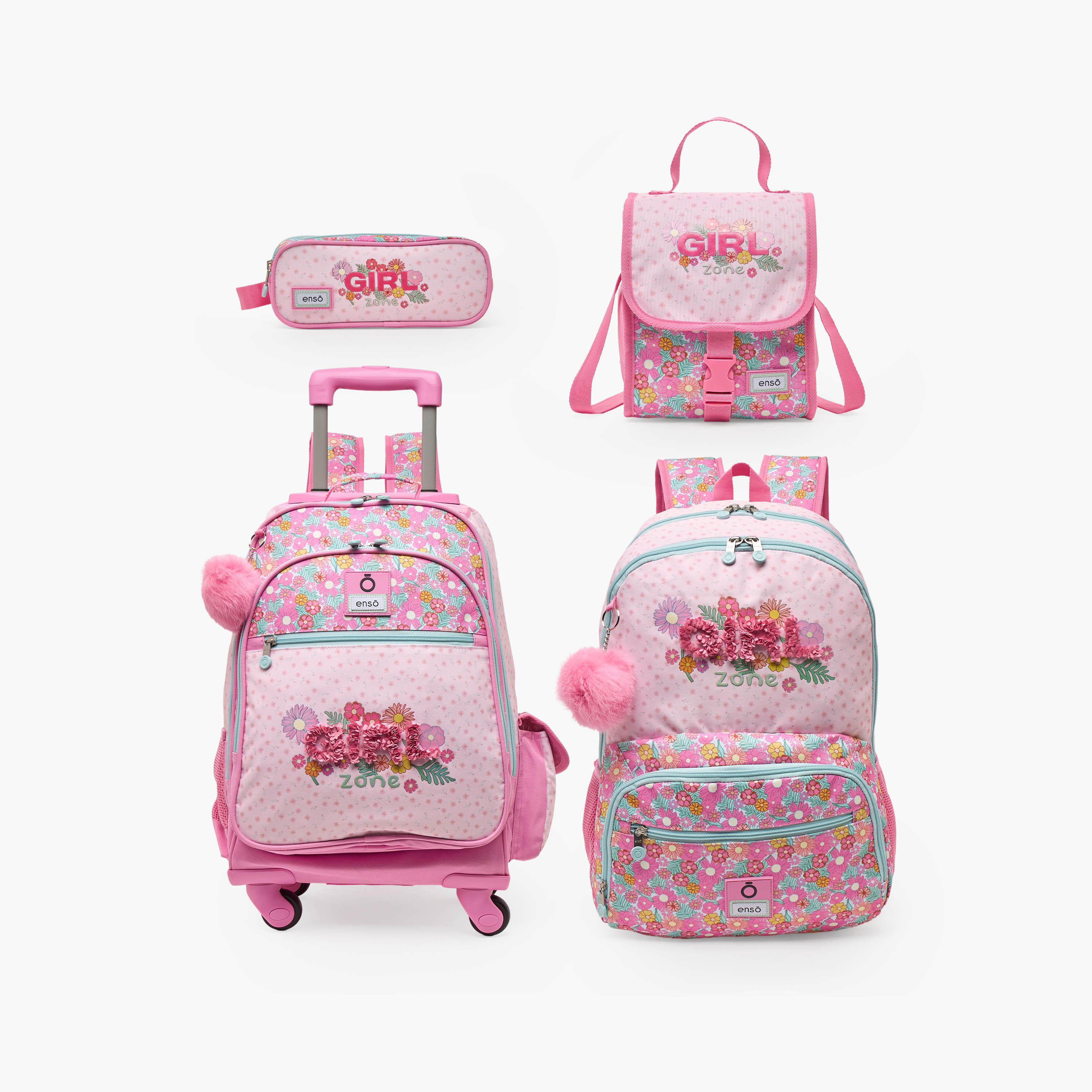 Enso Floral Print Backpack for Girls 8-12 Years with Padded Straps - 18 inches-school-bagsandbackpacks-backpacks-image-11