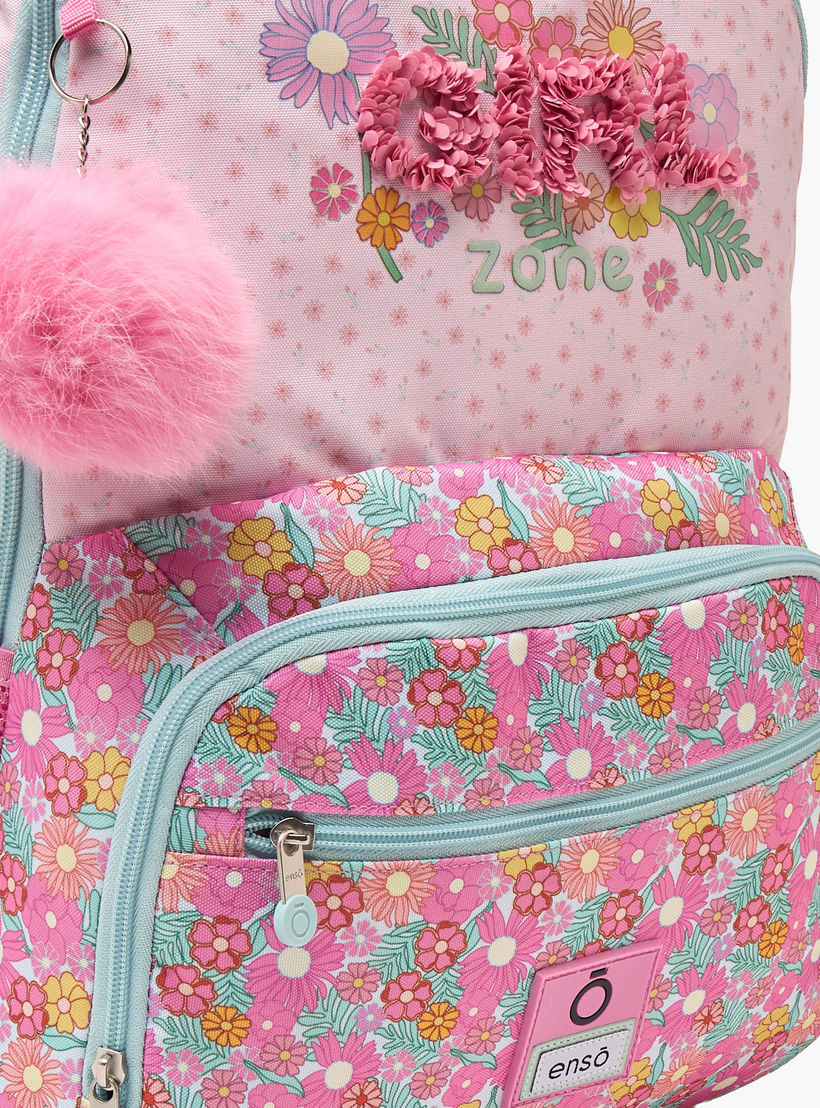 Enso Floral Print Backpack for Girls 8-12 Years with Padded Straps - 18 inches-school-bagsandbackpacks-backpacks-image-5