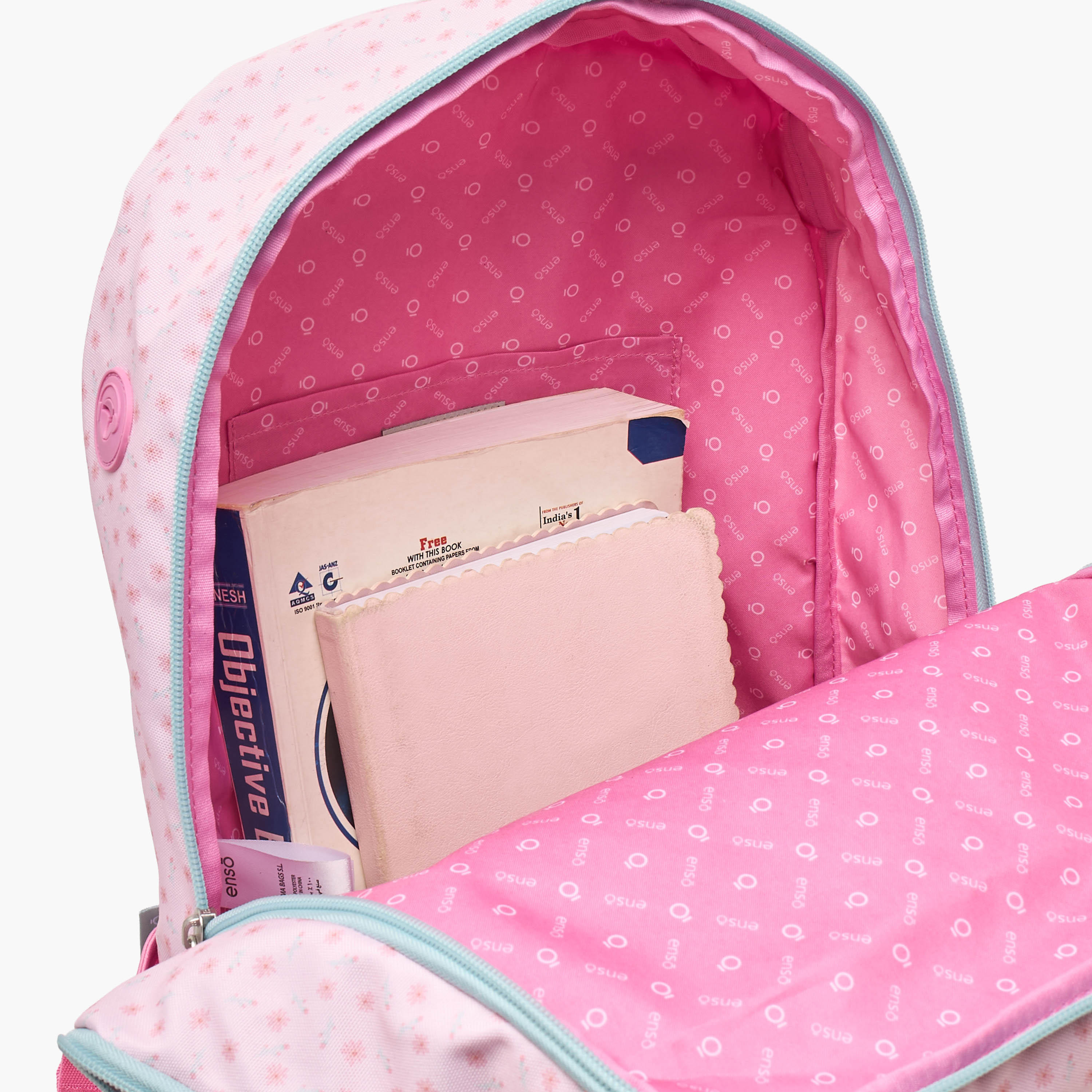 Enso Floral Print Backpack for Girls 8-12 Years with Padded Straps - 18 inches-school-bagsandbackpacks-backpacks-image-6