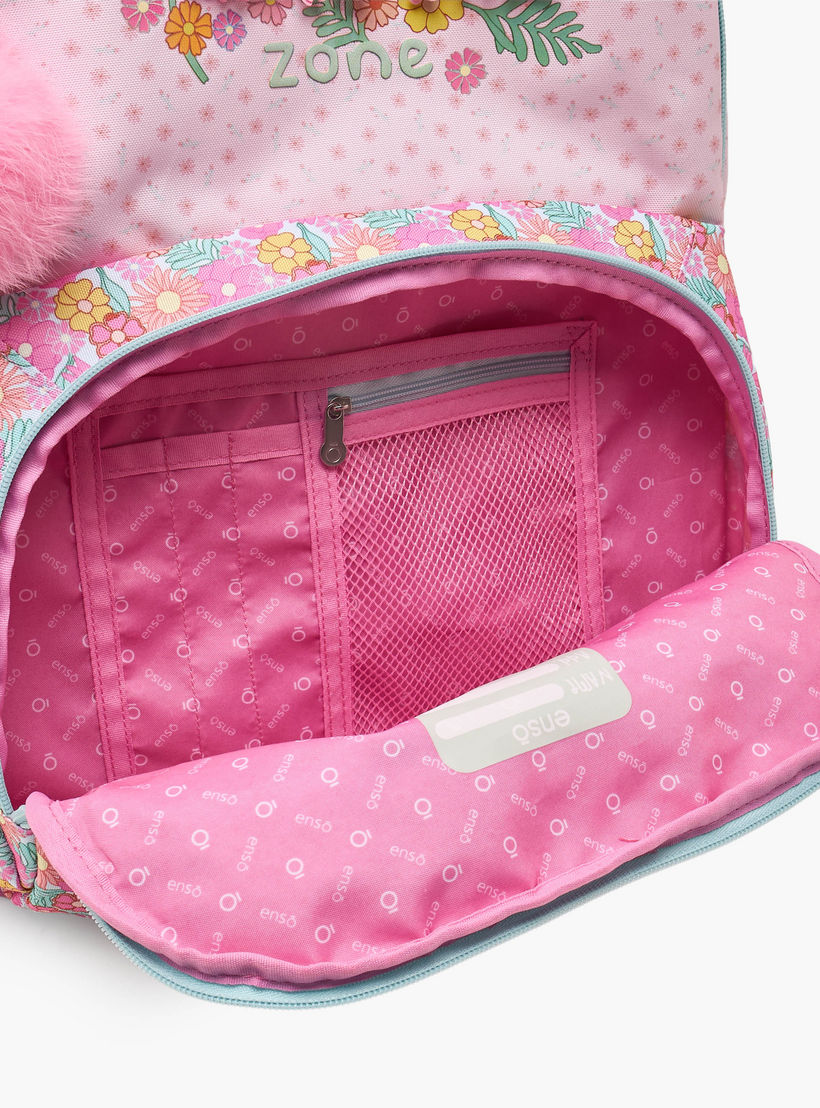 Enso Floral Print Backpack for Girls 8-12 Years with Padded Straps - 18 inches-school-bagsandbackpacks-backpacks-image-7